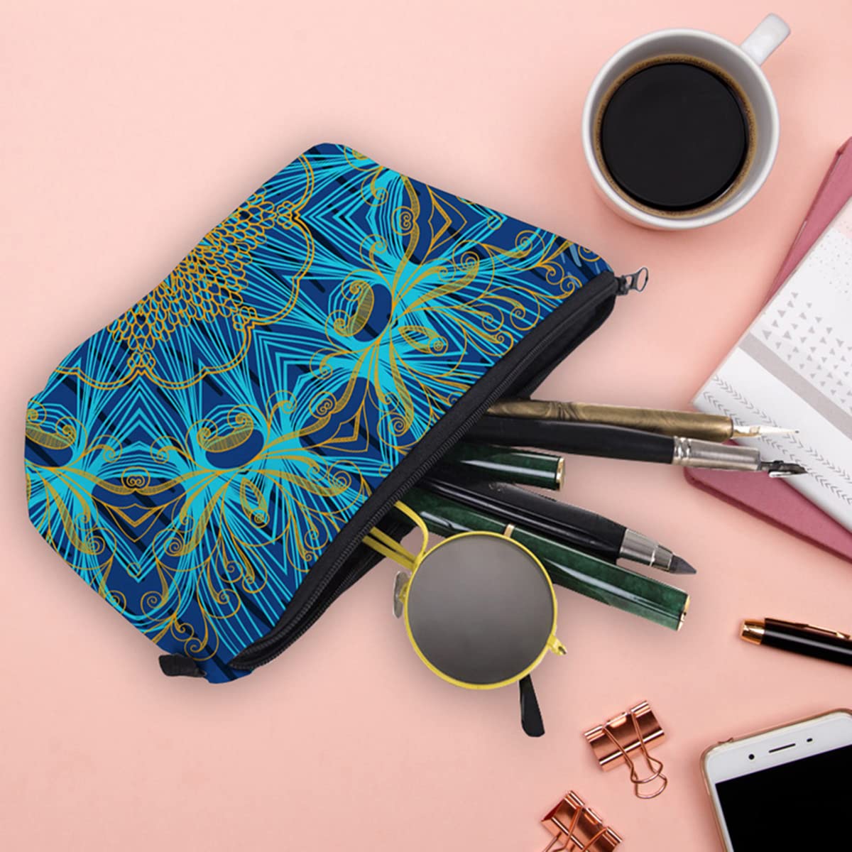 FAVORTALK Cosmetic Bag Travel Makeup Bag Small Cosmetic Bag Make Up Case for Women Organizer Flat Lay Bag Travel Wash Kit Women B0975 — view 6