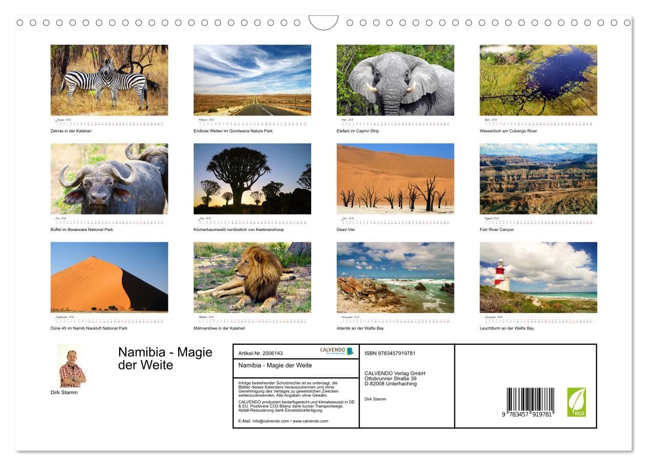 Namibia - Magie der Weite (Wandkalender 2026 DIN A3 quer), CALVENDO Monatskalender: Hochwertiger Fotokalender mit Motiven aus Namibia.