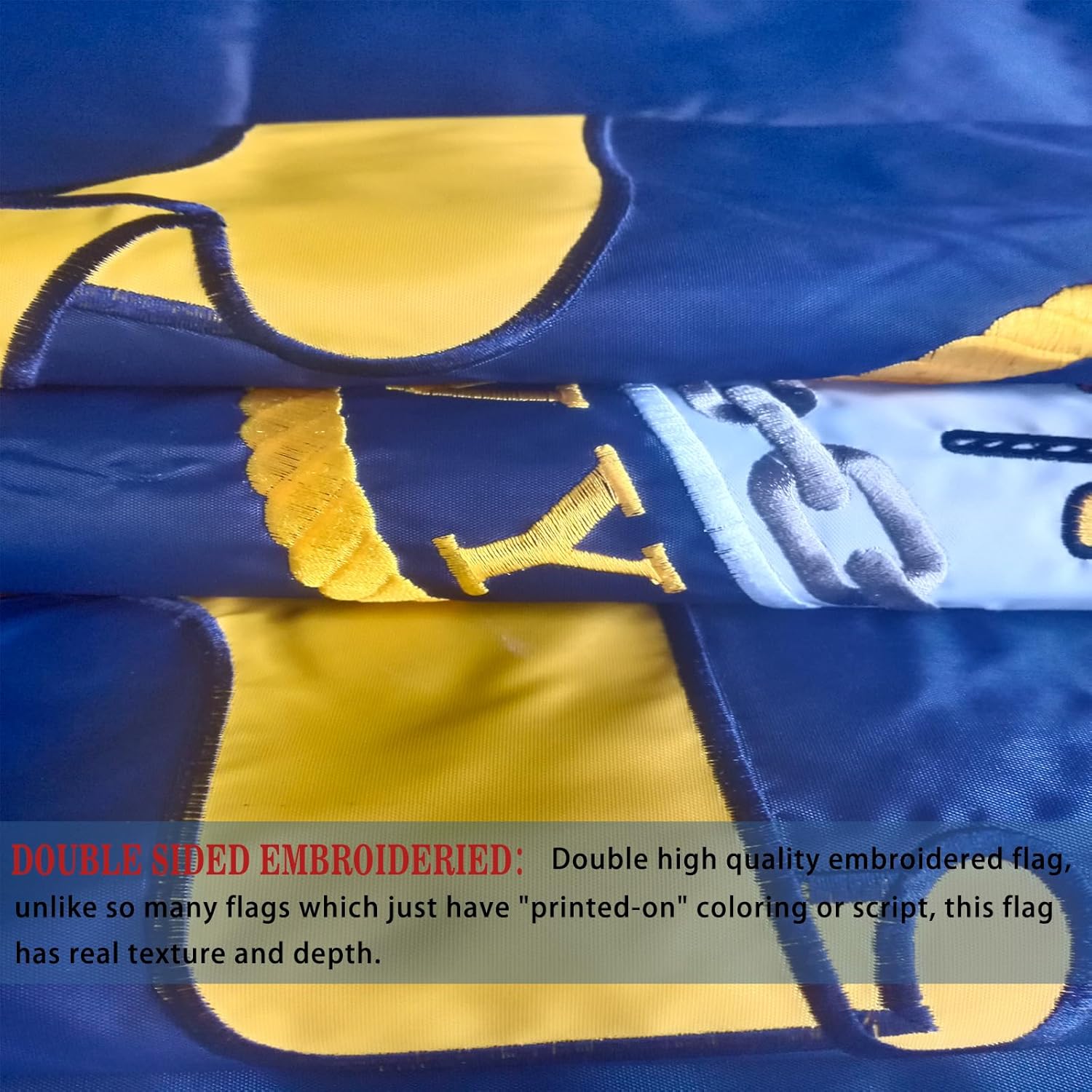 USA Navy Emblem Flag 3x5 Double Sided Embroidered- Heavy Duty United States Navy Flags Double Stitched Resistant USN Military Flags with2 Brass Grommets Outdoor Indoor - Image 6