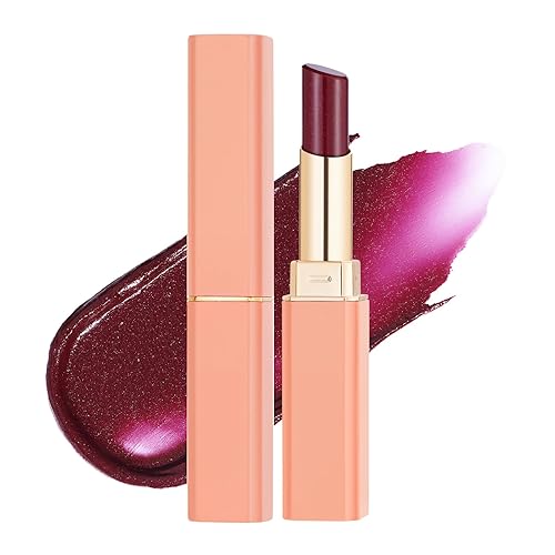 Miniatura 22 de Oulac Lápiz labial Warm Pink Shine - Lápiz labial hidratante con brillo, bálsamo labial con tinte, acabado jugoso con brillo transparente, fórmula