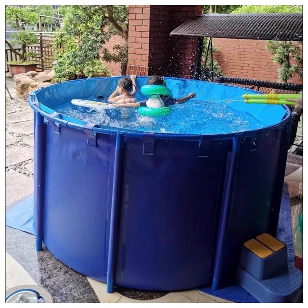 Tragbarer runder Teichpool mit robustem PVC-Rahmen für Aquakultur im Freien, Wasserspeicherung und Bewässerung – Faltbares und leichtes Design