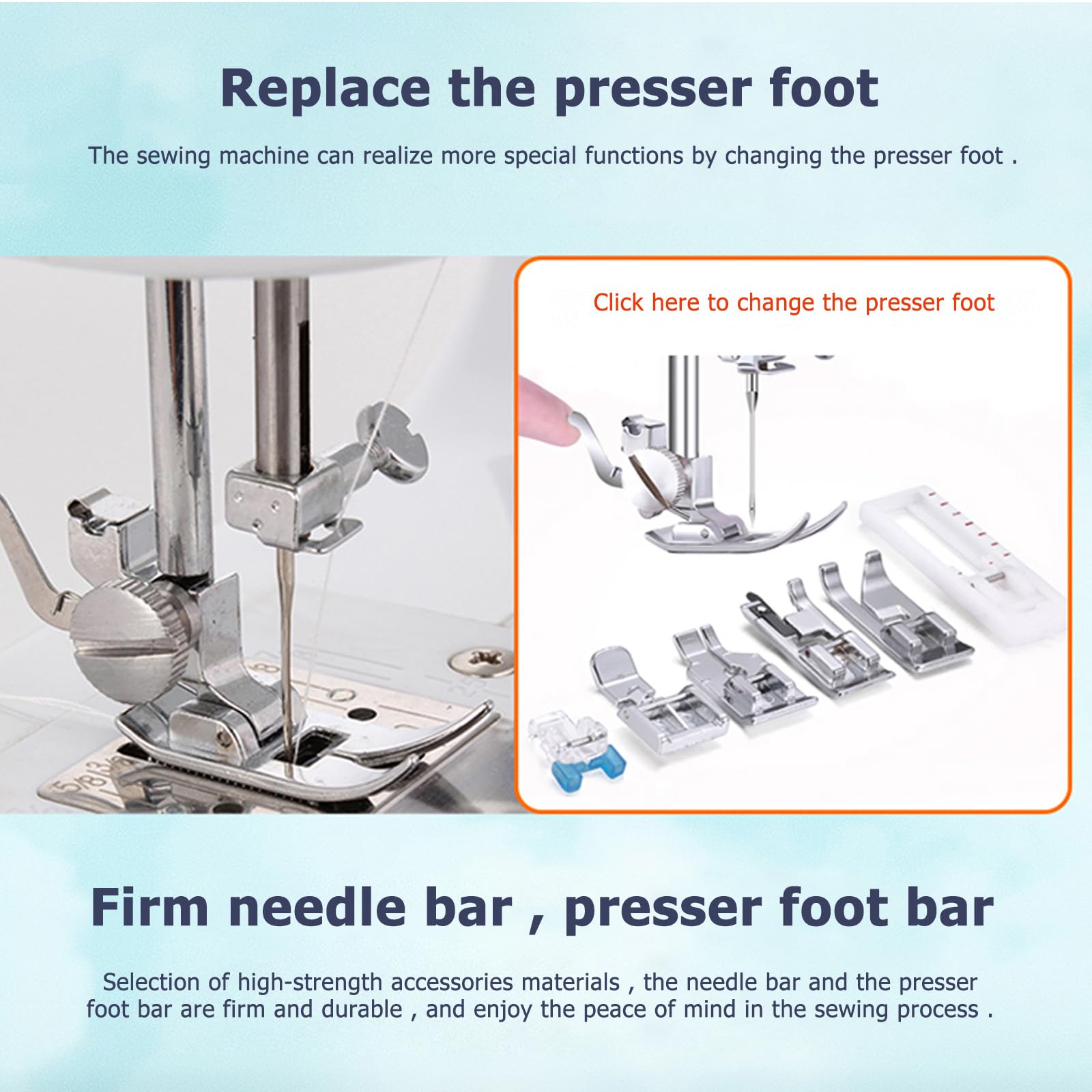 Tragbare 618 Nähmaschine für Anfänger, Elektrische Mini-Nähmaschine für Kinder mit 20 Stichmustern, Einfache Nähmaschinen Ideal für DIY, Heimhandwerk (42 Nähset+25 Patchwork-Teile+Garnrolle)