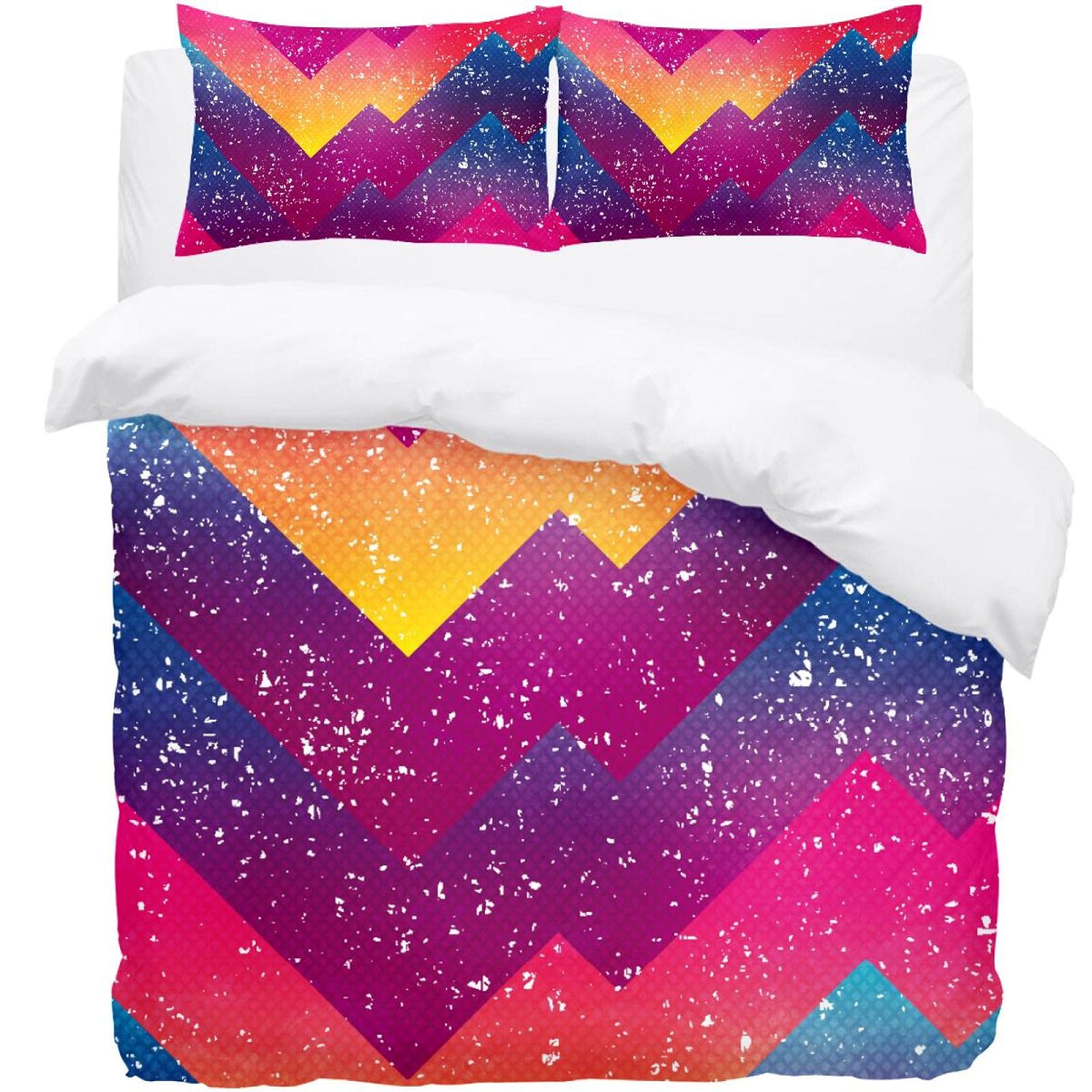 Parure de lit motif géométrique grunge pour chambre d'ado ou studio urbain
