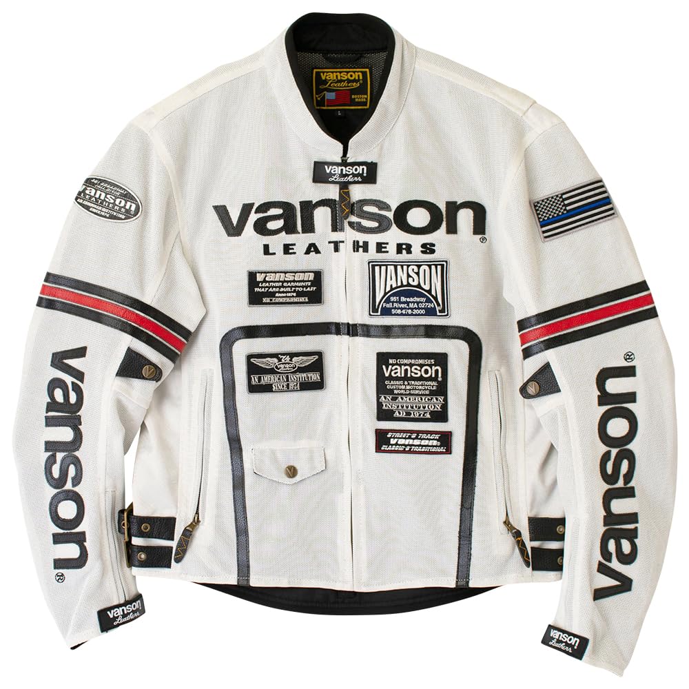2XL vanson バイクジャケット ホワイト/ブラック Amazon | [バンソン] メッシュライダースジャケット ブラック