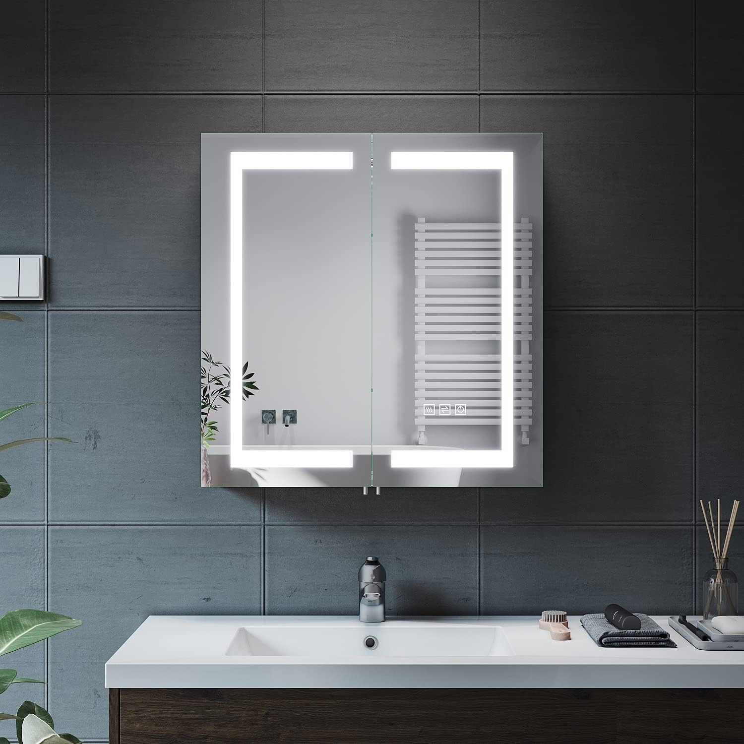 ELEGANT Bathroom with Shaver Socket Bathroom Mirror