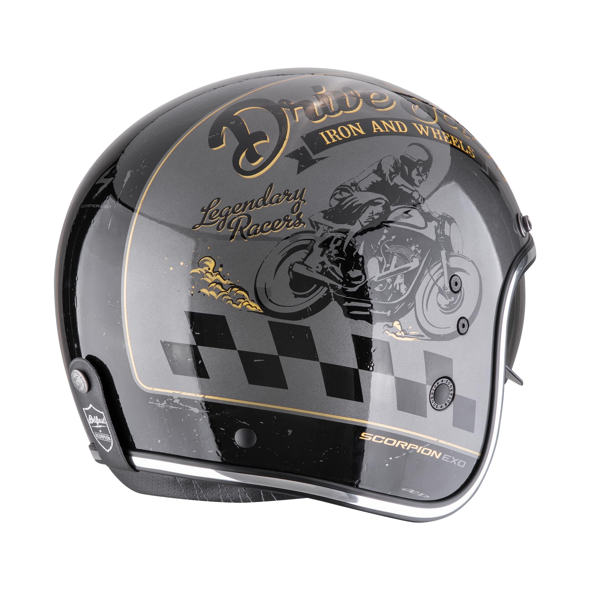 Scorpion Belfast Evo Drive Fast Silver-Black-Gold L Automotive