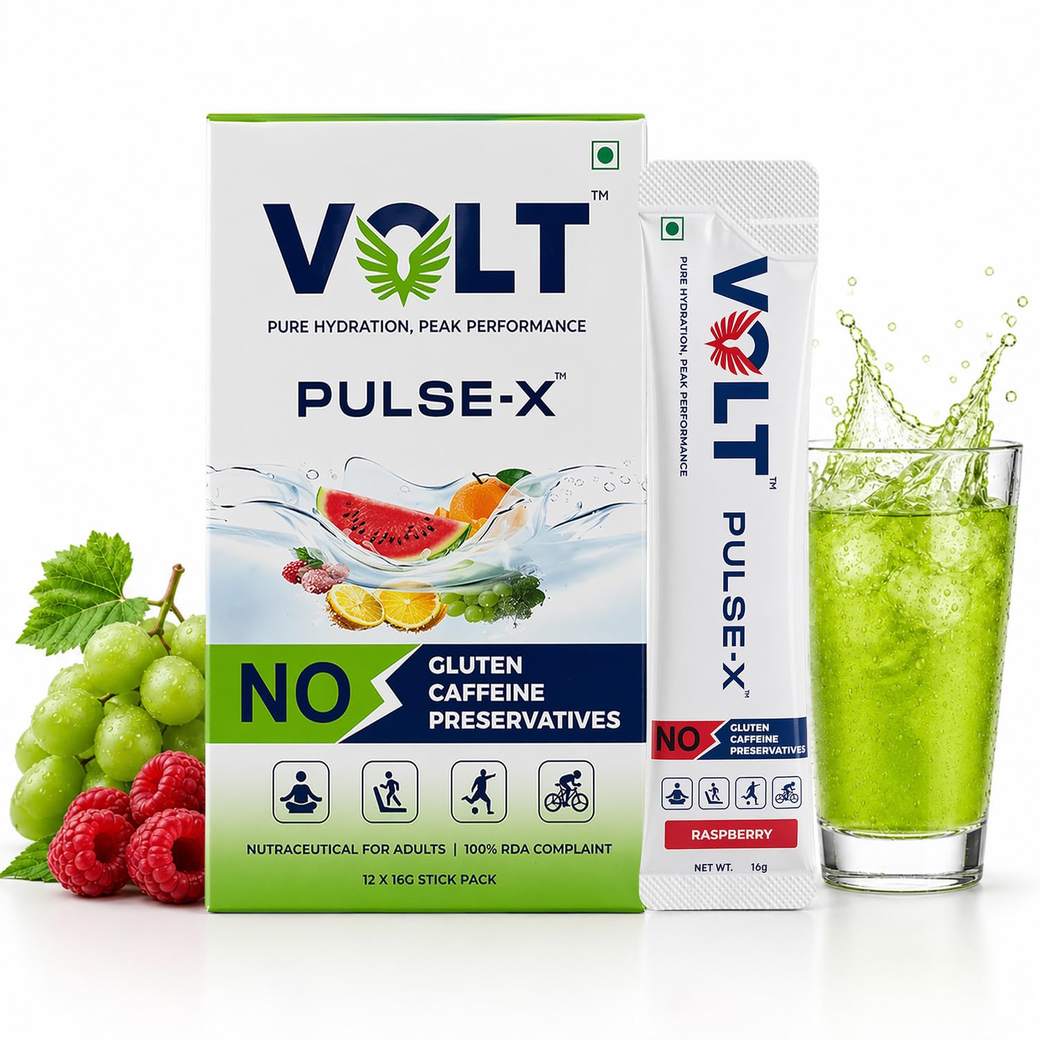 Volt Pulse-X Electrolyte Drink Mix | Instant Hydration Powder | 500 mg Sodium + 380 mg Potassium | No Caffeine, No Preservatives | 16g x 6 Sachets — Amazon image 8