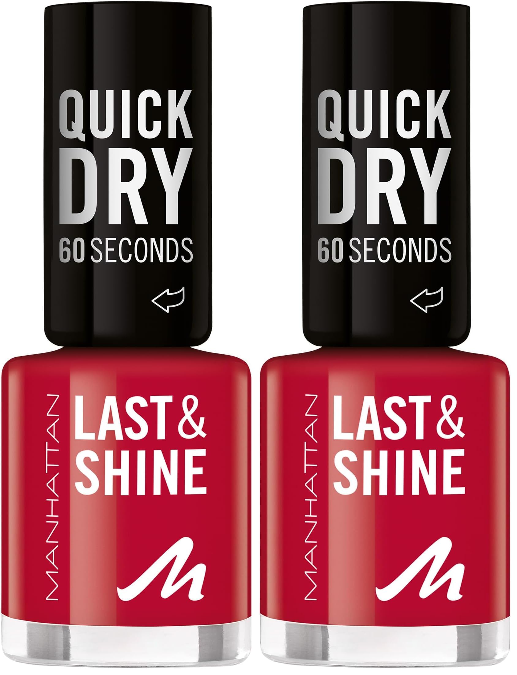 MANHATTAN Last & Shine schnelltrocknender Nail Polish, veganer & tierversuchsfreier Nagellack, langanhaltend, ultraglänzendes Finish, 8ml, Fb. 630 Be My Baby (Packung mit 2)
