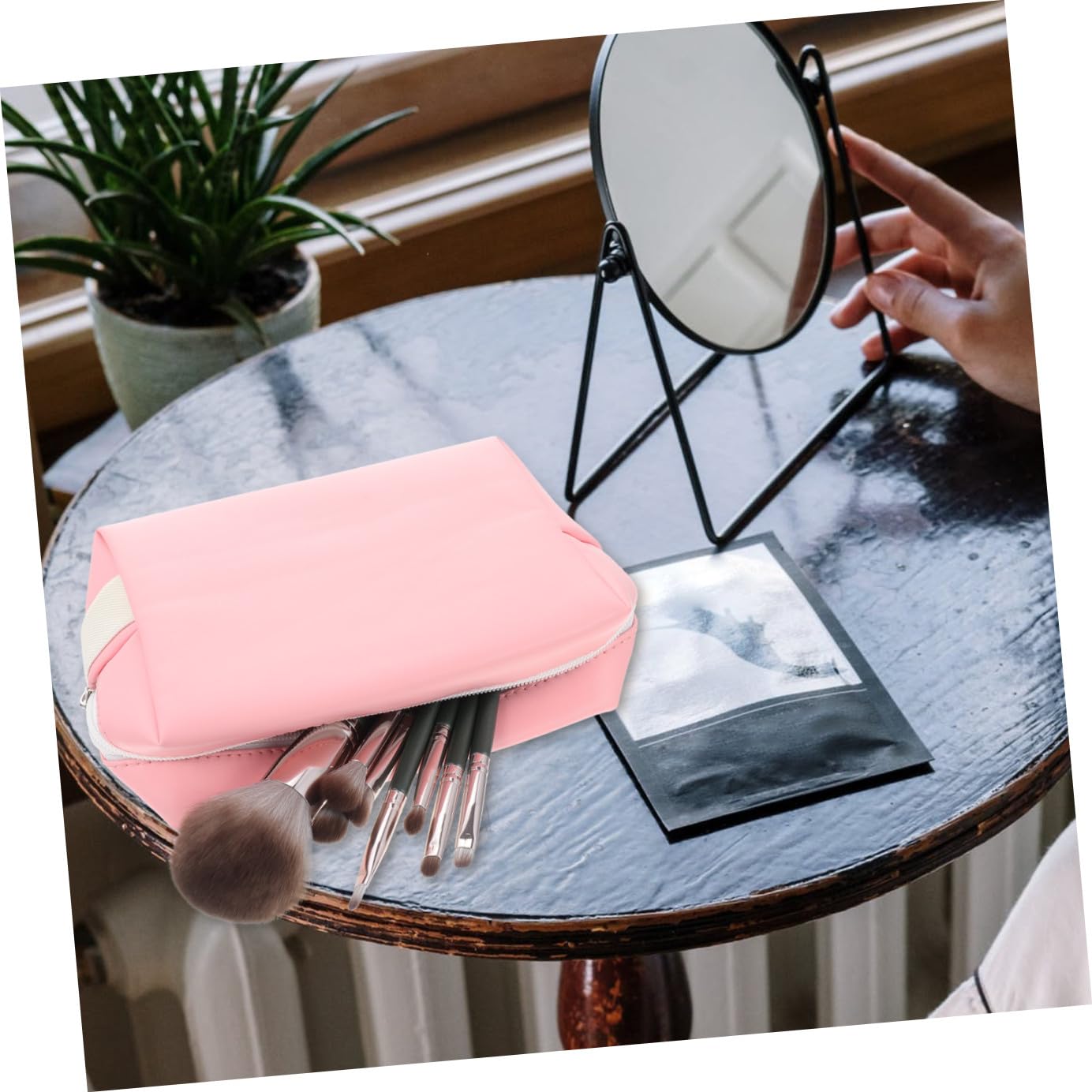 Mipcase 5pezzi Borsa Cosmetica Con Cerniera Per Viaggio Pochette Portatile Per Trucco e Accessori Femminili Facile Da Trasportare e Pulire