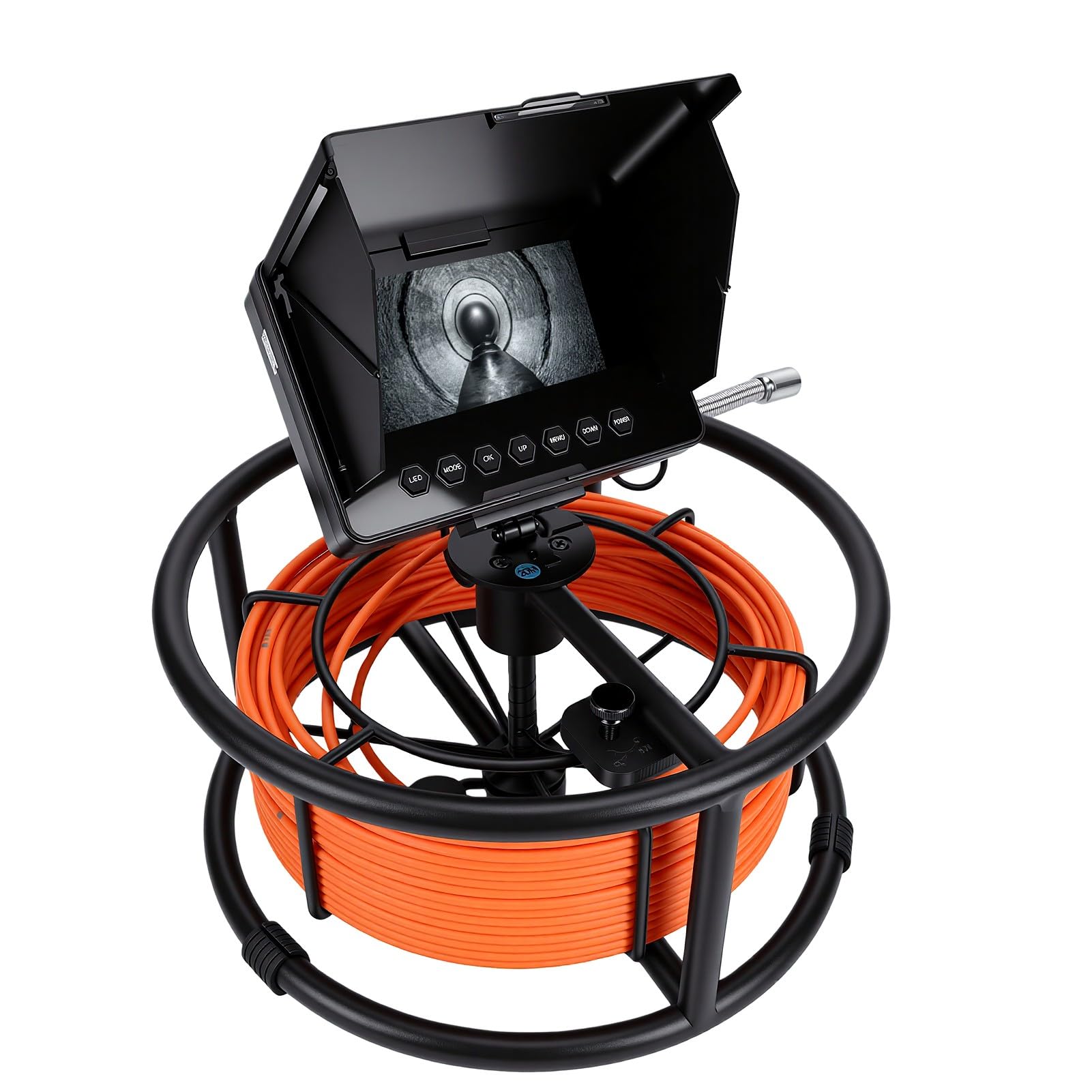 ASHATA Cámara de Inspección de Alcantarillado Industrial 4,3" | 1000TVL IP68 8500mAh Grabadora de Vídeo para Agua de Drenaje de Tuberías (F2543DC18-20M-K)