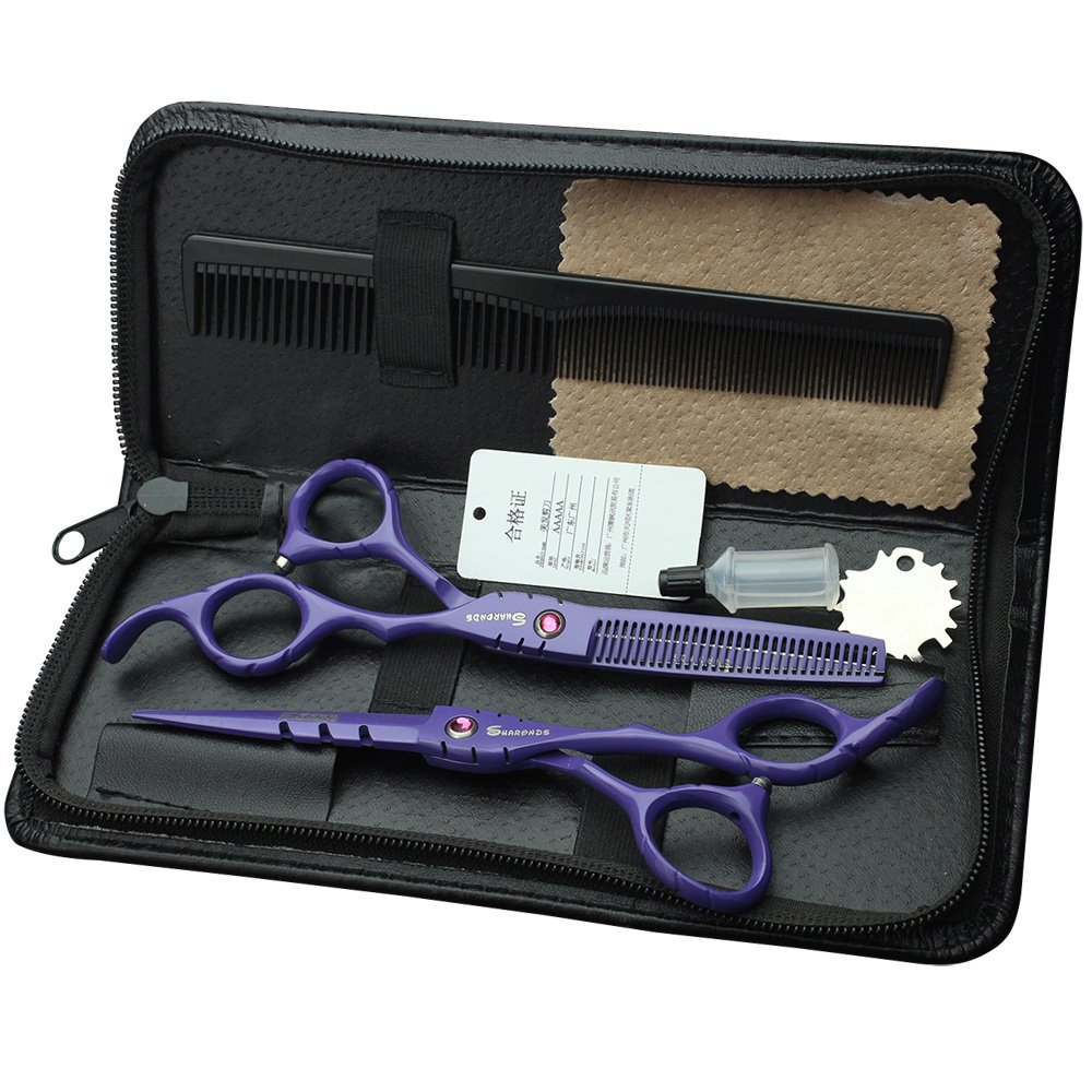 Tijeras japonesas de peluquería de 15,24 cm, de alta dureza, dura 440 c, apto para peluquería profesional, corte de pelo escaso, juego de tijeras