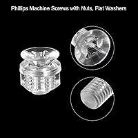 Vista 4 de uxcell Tornillos de máquina Phillips de plástico M6 x 0.472 in con tuercas y arandelas planas, pernos de máquina de cabeza plana de PC