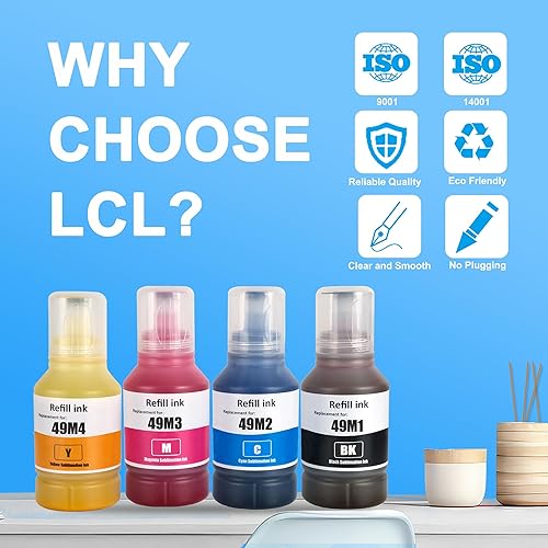 Miniatura 5 de LCL Compatible con T49M T49M1 T49M2 T49M3 T49M4 de tinta de sublimación de llenado automático para impresora de sublimación de teñido SureColor F170