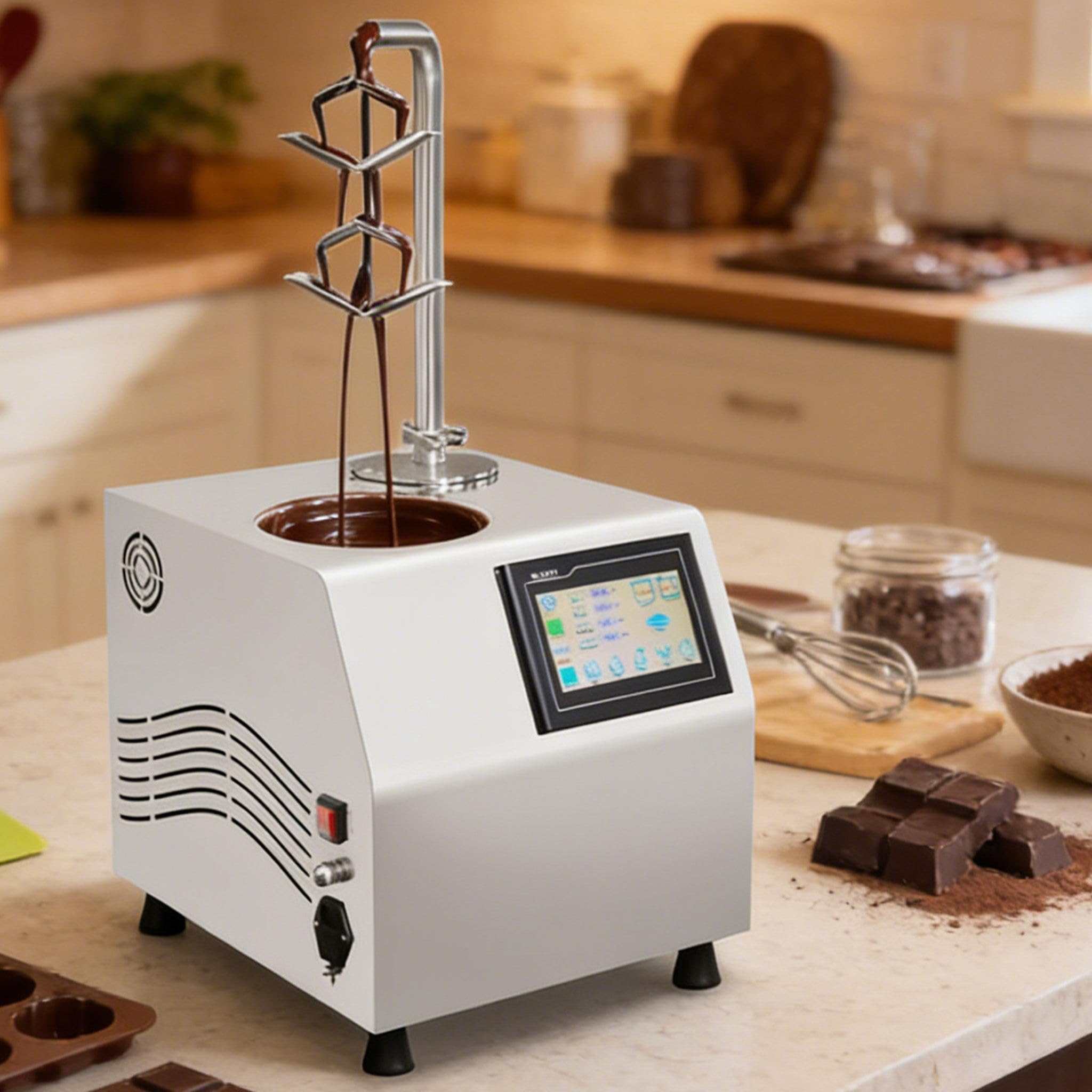 Controlador de Temperatura para fundidor de Chocolate Comercial de 5,5 L - Agitación automática con Control Digital - Equipo de repostería Profesional para Tiendas y panaderías