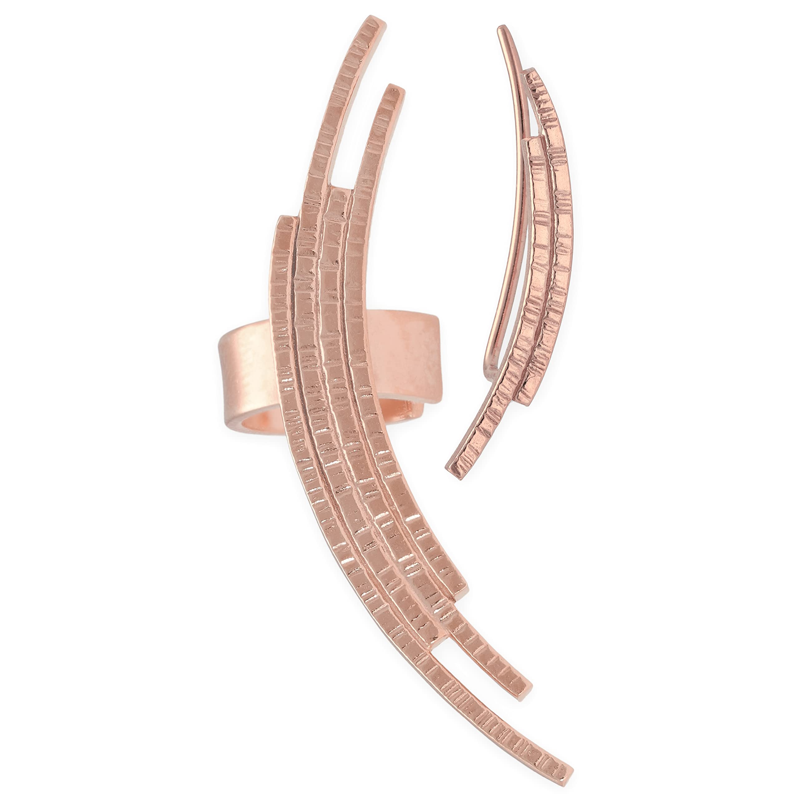 Asymmetrische Ear Cuff & Ohr Kletterer Ohrringe 925 Sterlingsilber - Trendiges Mismatched Design - Nickelfrei Hypoallergen - Handmade by Emmanuela