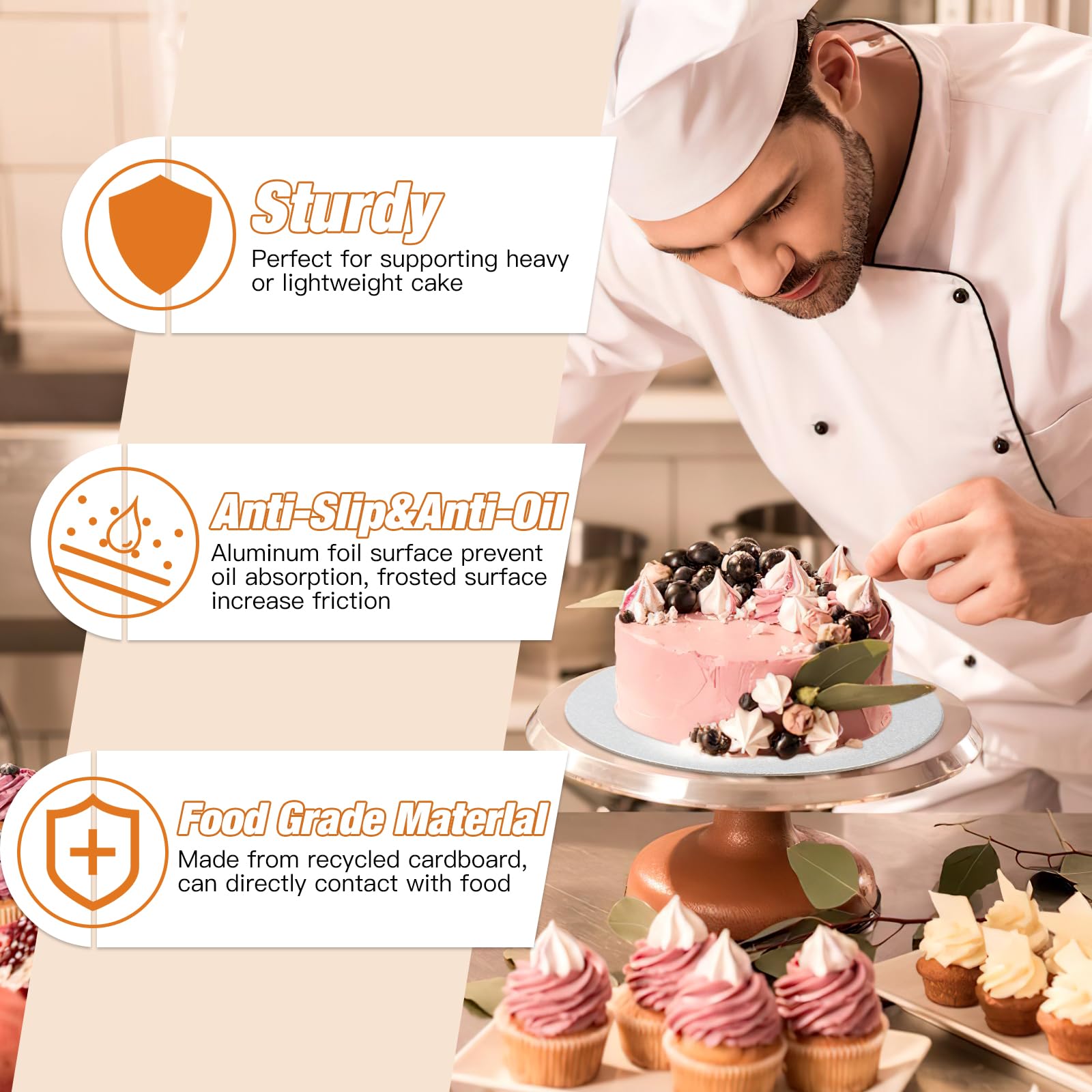10 PZ TAVOLE Per Torte Rotonde Set Tavole Per Torte Rotonde Riutilizzabili EUR 26,98 - PicClick IT - 2