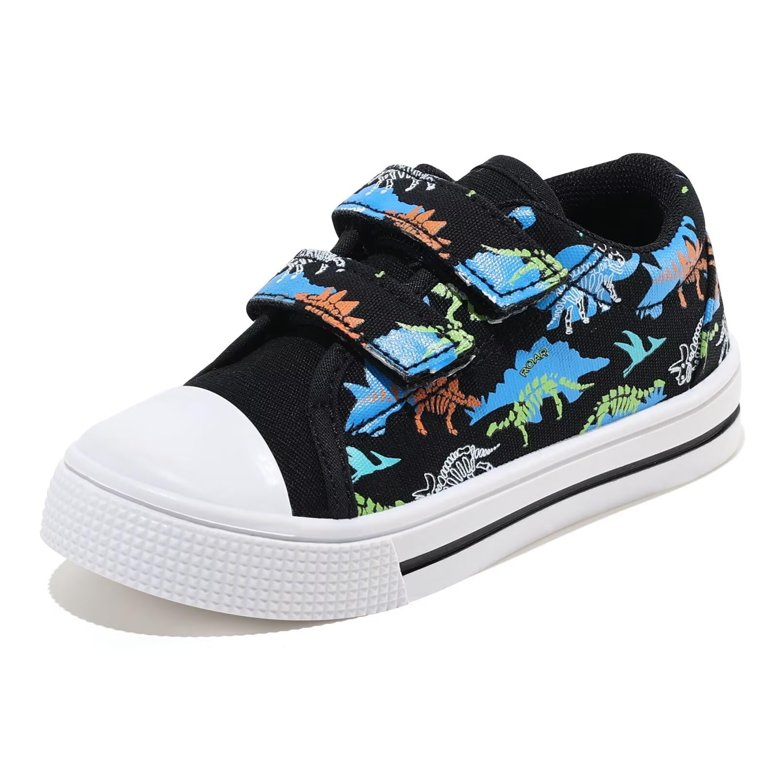 FUNCOO PLUS Boys Girls Sneakers Toddler Canvas Shoes Kids Walking Shoes with Hook and Loops