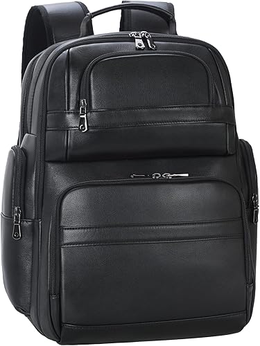 TIDING Mochila de cuero vintage para hombre de 15.6 pulgadas, bolsa para laptop de gran capacidad, viajes de negocios, senderismo, mochilas de hombro