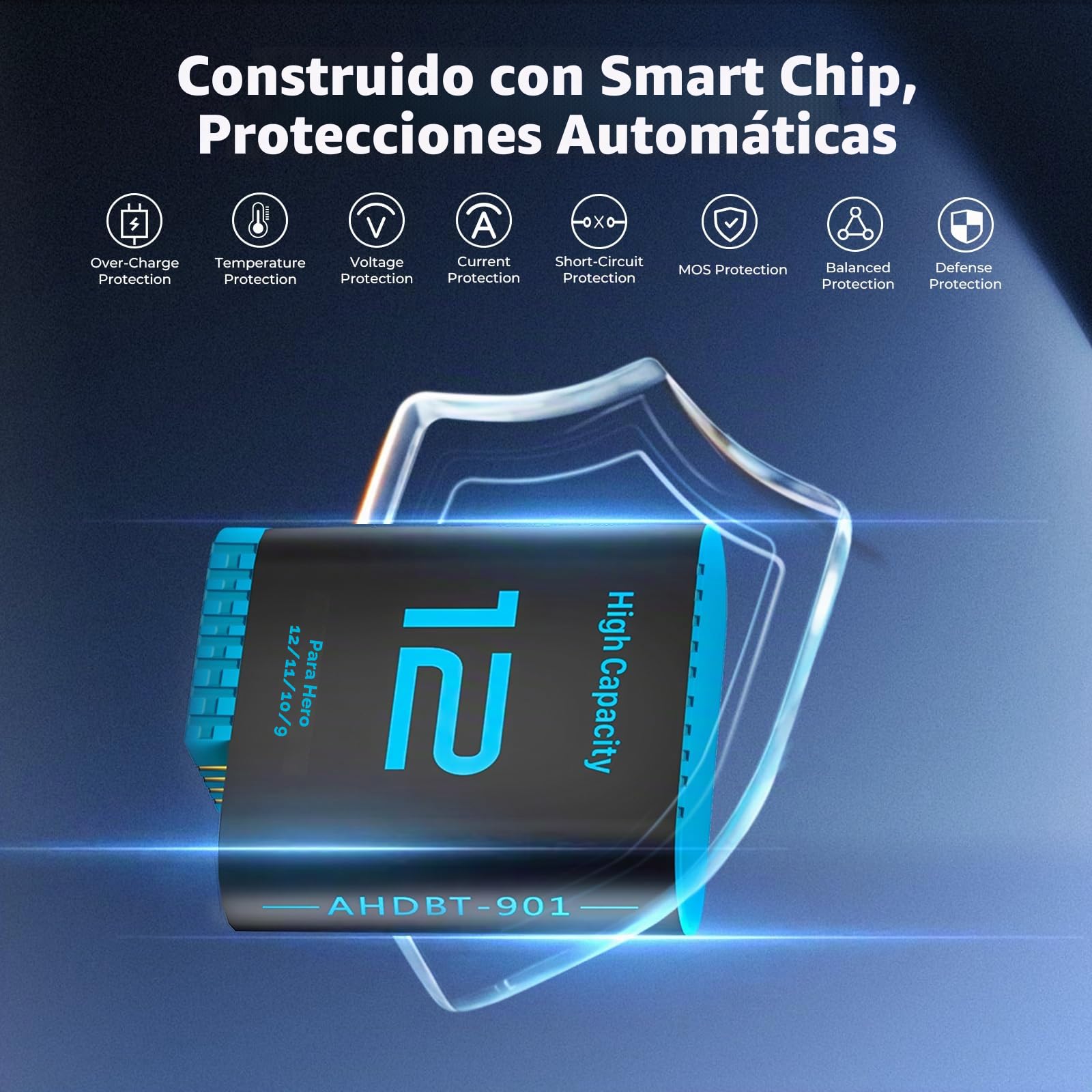 Hero12 - Batería de repuesto para GoPro Hero 12 Hero 11 Hero 10 Hero 9 (2 unidades, 2580 mAh), color negro