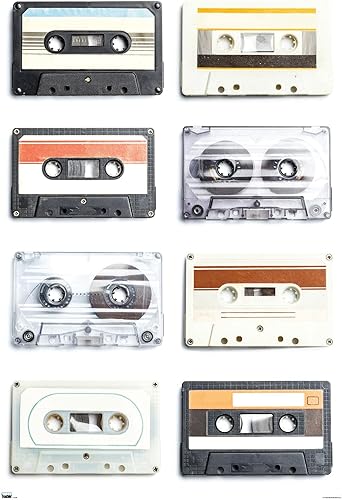 Trends International Póster de pared de casetes, 22.375 x 34 pulgadas, versión sin marco