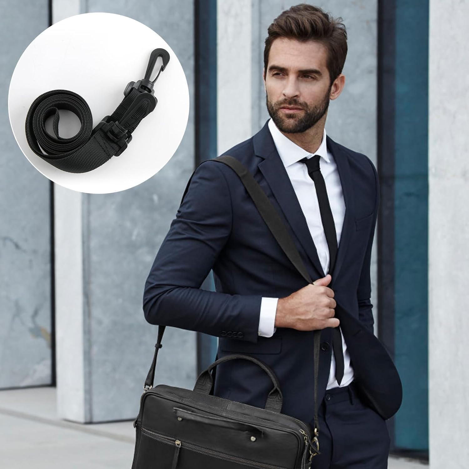 Conjunto de 2 Correas Universales de 25 mm Ajustables 75-135 cm - Correas Negras con Hebilla de Plástico Duro - Renueva tus Accesorios con Este Juego de Correas para Bolsas y Mochilas