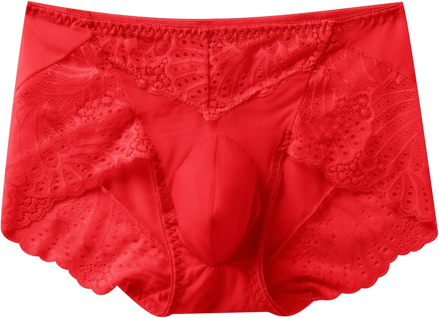 ABAFIP Men's Lace Underwear Floral Sissy Panties Mesh Sheer Boxer Briefs See Through Pouch Underpants