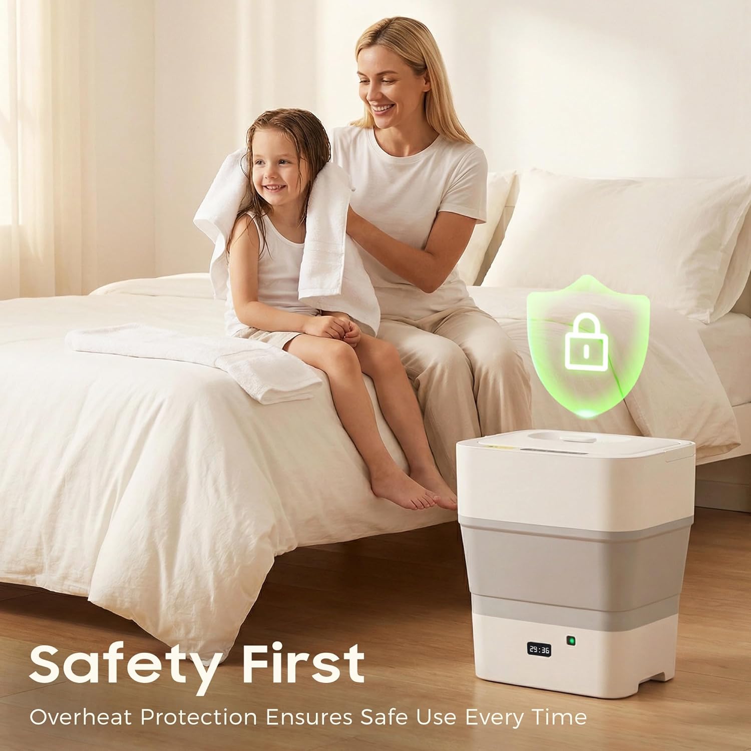 Foldable Towel Warmer,30L Hot Towel Warmers for Bathroom and SPA with 24H Timer,Large Auto Shut Off Towel Heater Bucket Fits Up to Oversized Towels,Bathrobes,Blankets,Fast Heating Towel Dryer for Home