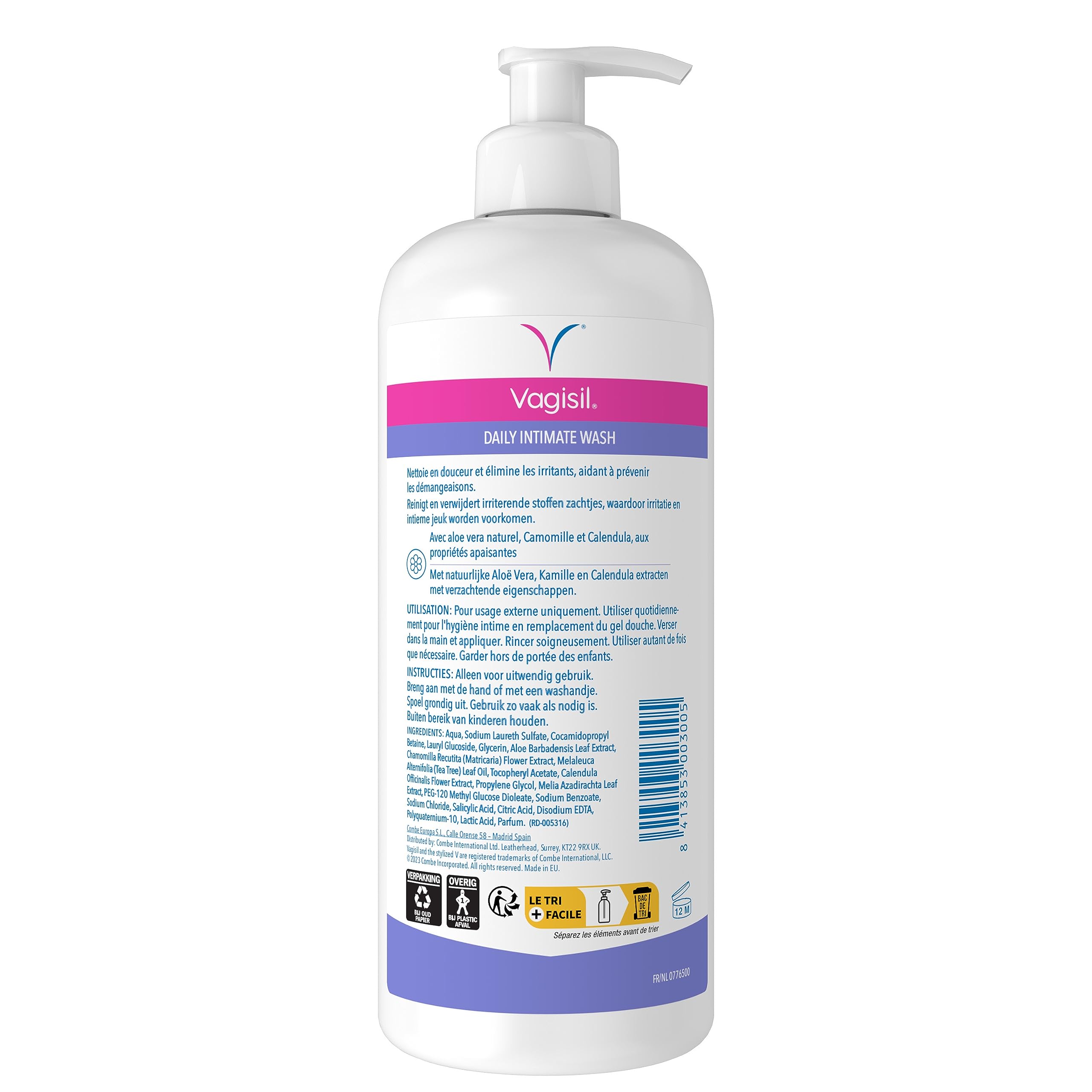Vagisil Protect Plus Intymna pielęgnacja do codziennej higieny kobiecej, z aloesem, hipoalergiczny, pomaga chronić przed podrażnieniami, 500 ml