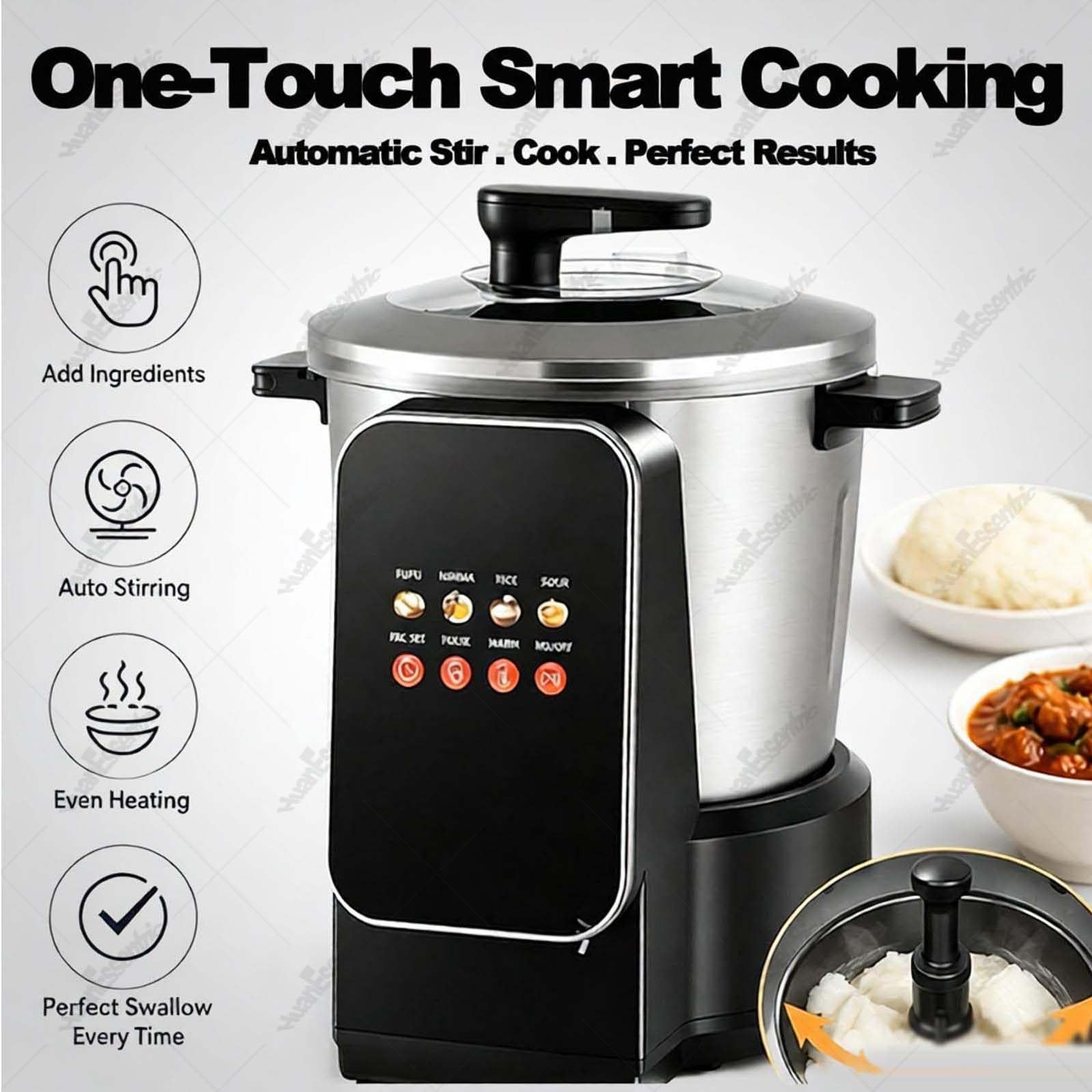 Inteligentne Urządzenie Do Fufu / „swallow” (900W, 6L) Z Timerem | Gładka Misa Wewnętrzna Z Powłoką Nieprzywierającą,Precyzyjny Timer;Odpowiednia Do Przygotowywania Ugali,Banku I Amali