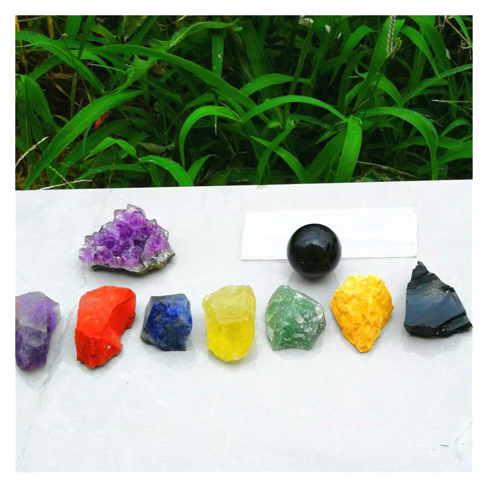 JCAKES Cristallo Naturale Grezzo 1 Set Sette Pietre Chakra Cristallo Naturale Set di Pietre Grezze Pietre Energetiche Yoga