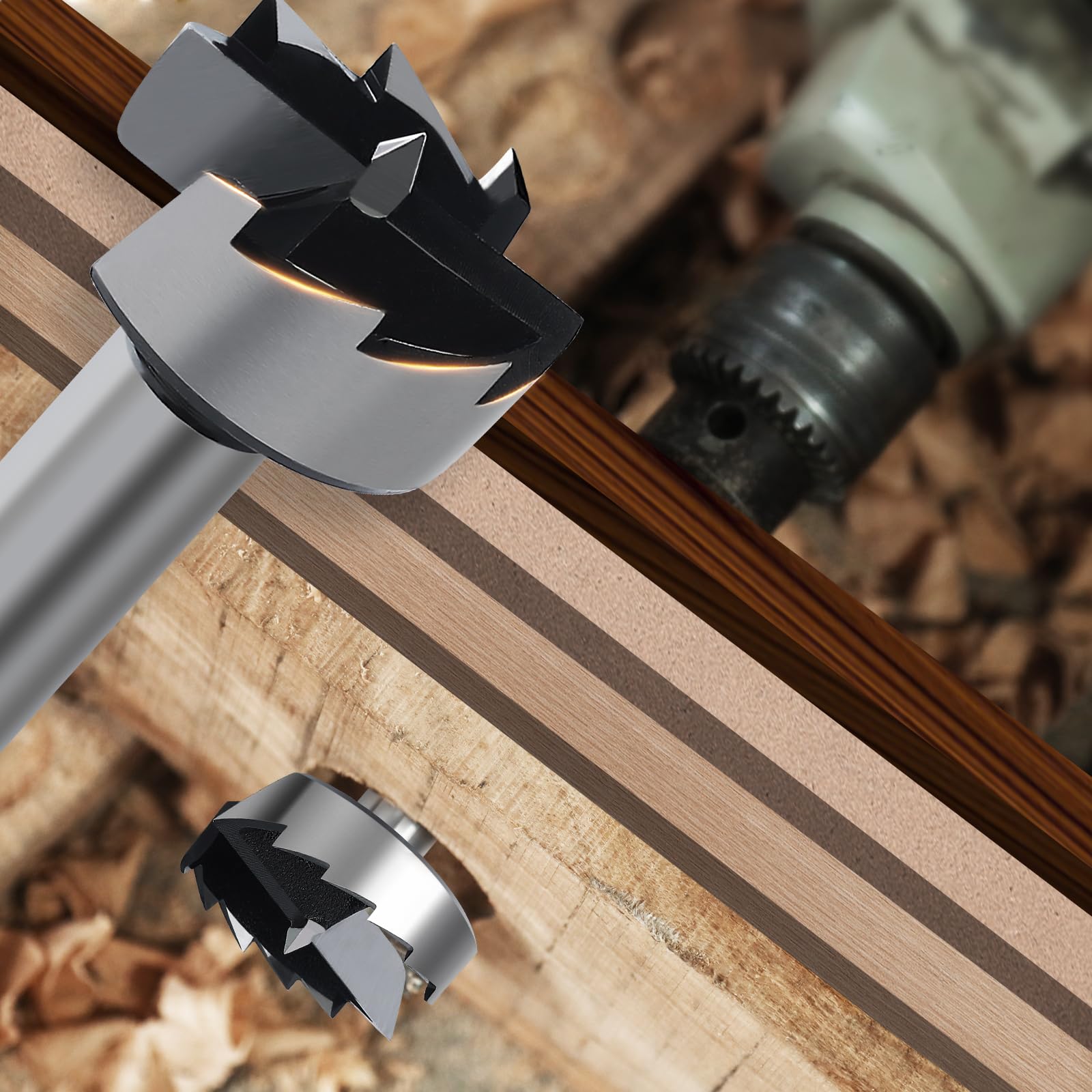 Forstnerbohrer 12mm per legno, Forstner Bits diametro 12mm, lunghezza 90mm con gambo tondo da 8mm