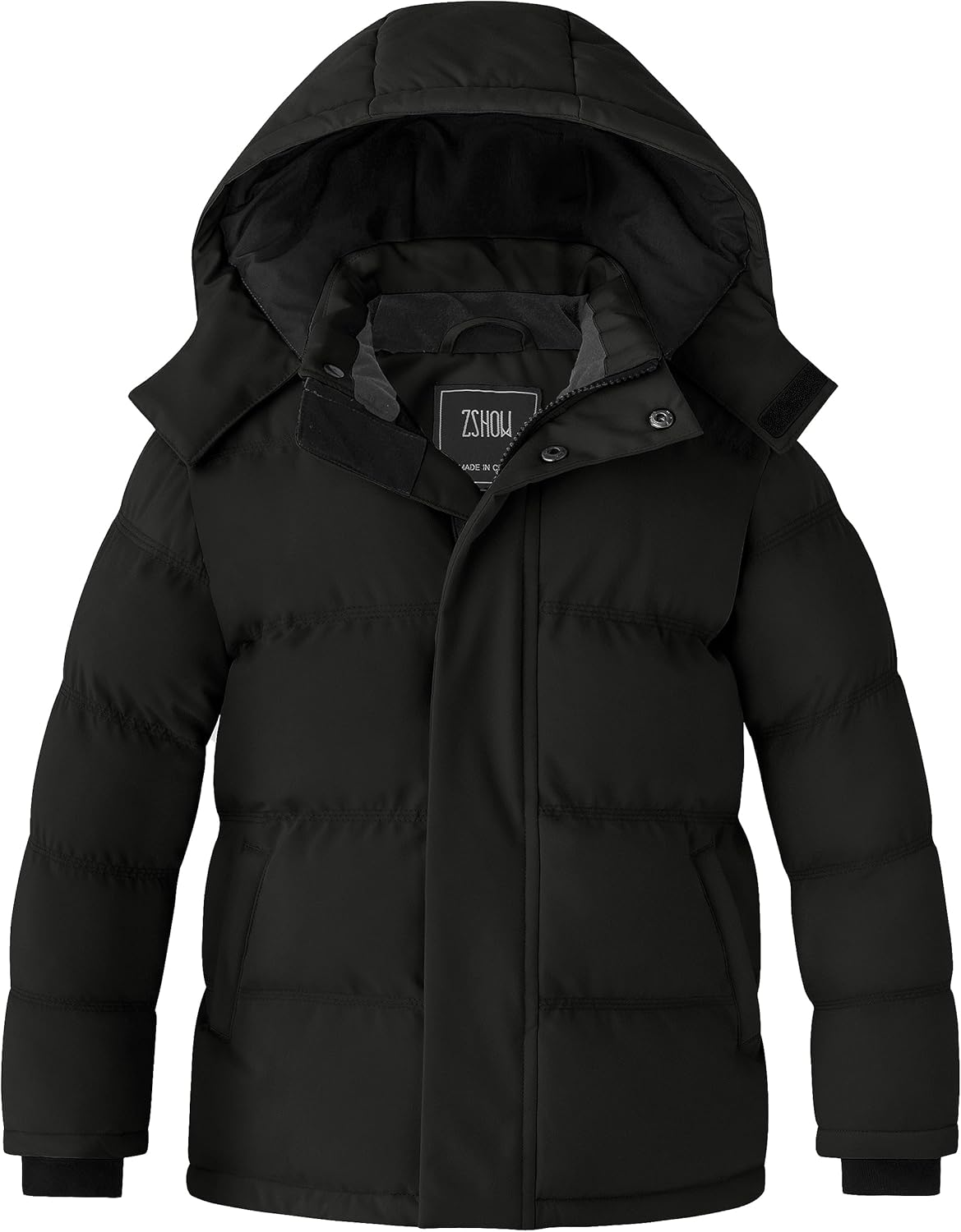 ZSHOW Boys' Winter Coat Waterproof Warm Quilted Puffer Jacket with Removable Hood