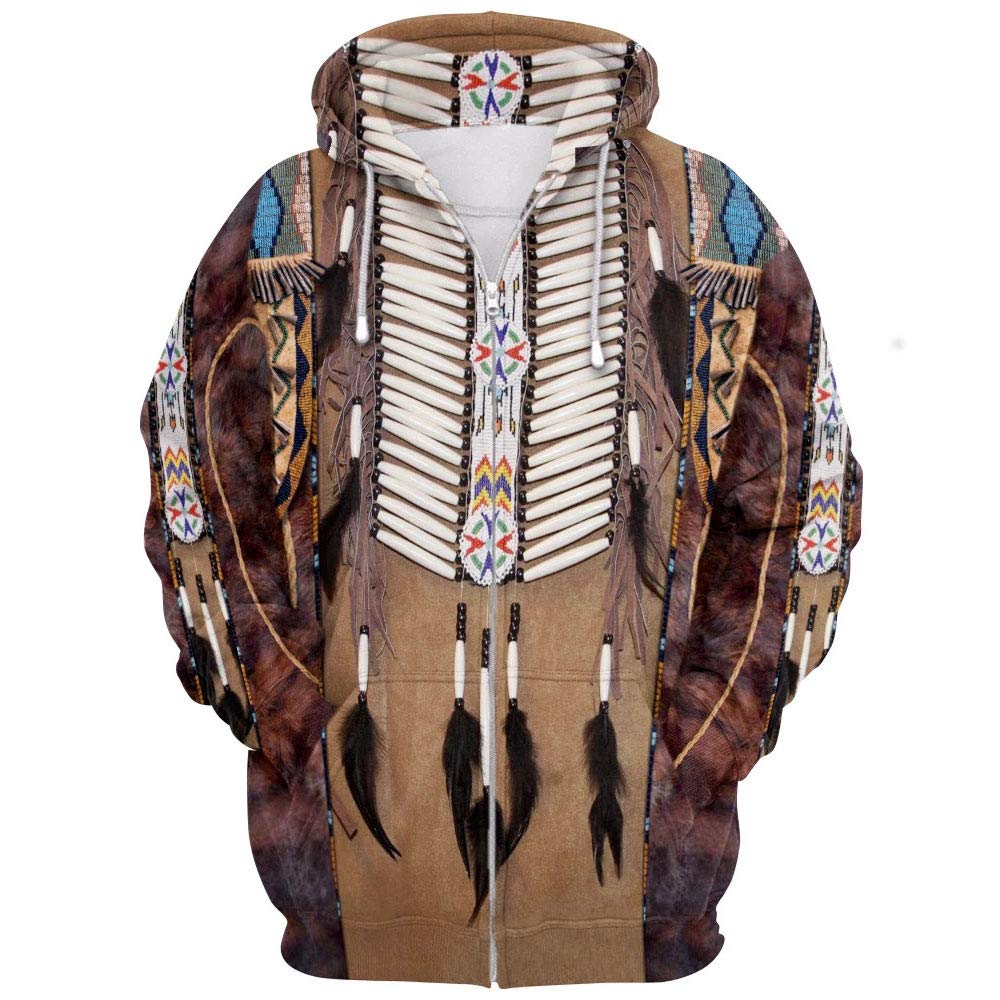 Keepmore Men's K2 Unisex Indian Ethnic Style Zip Sweatshirt Long Sleeve Hoodie Novelty Personalised Sweatshirt With Pockets