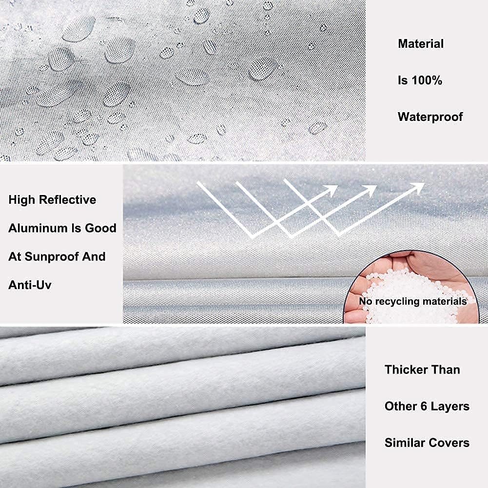 kayme 6 Layers Car Cover Waterproof All Weather for Automobiles and car Cover Windproof Straps