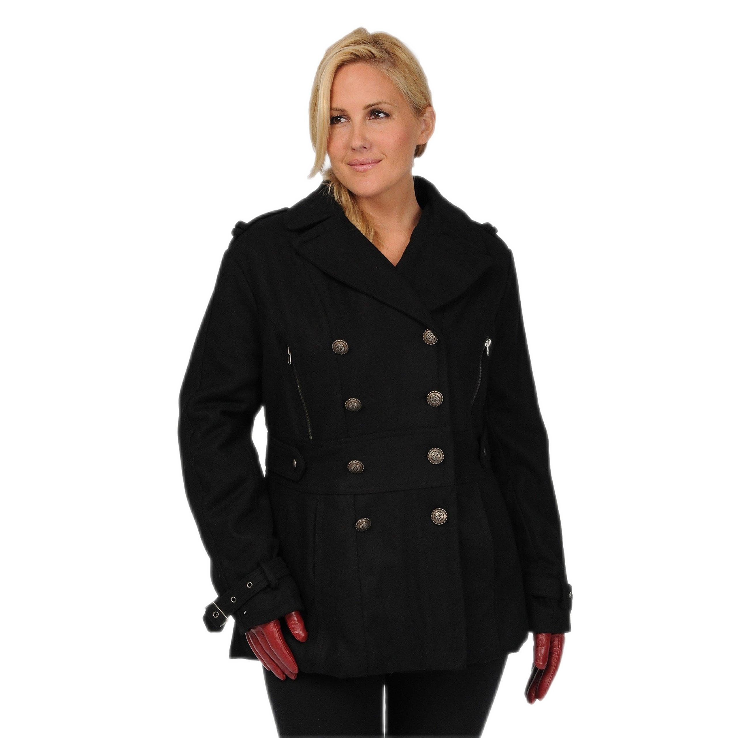 Excelled LeatherWomen's Wool Blend Fashion Pea Coat
