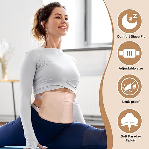 Miniatura 5 de Paquete de aceite de ricino para cintura, cuello y senos, envoltura de aceite de ricino orgánico reutilizable para desintoxicación del hígado con