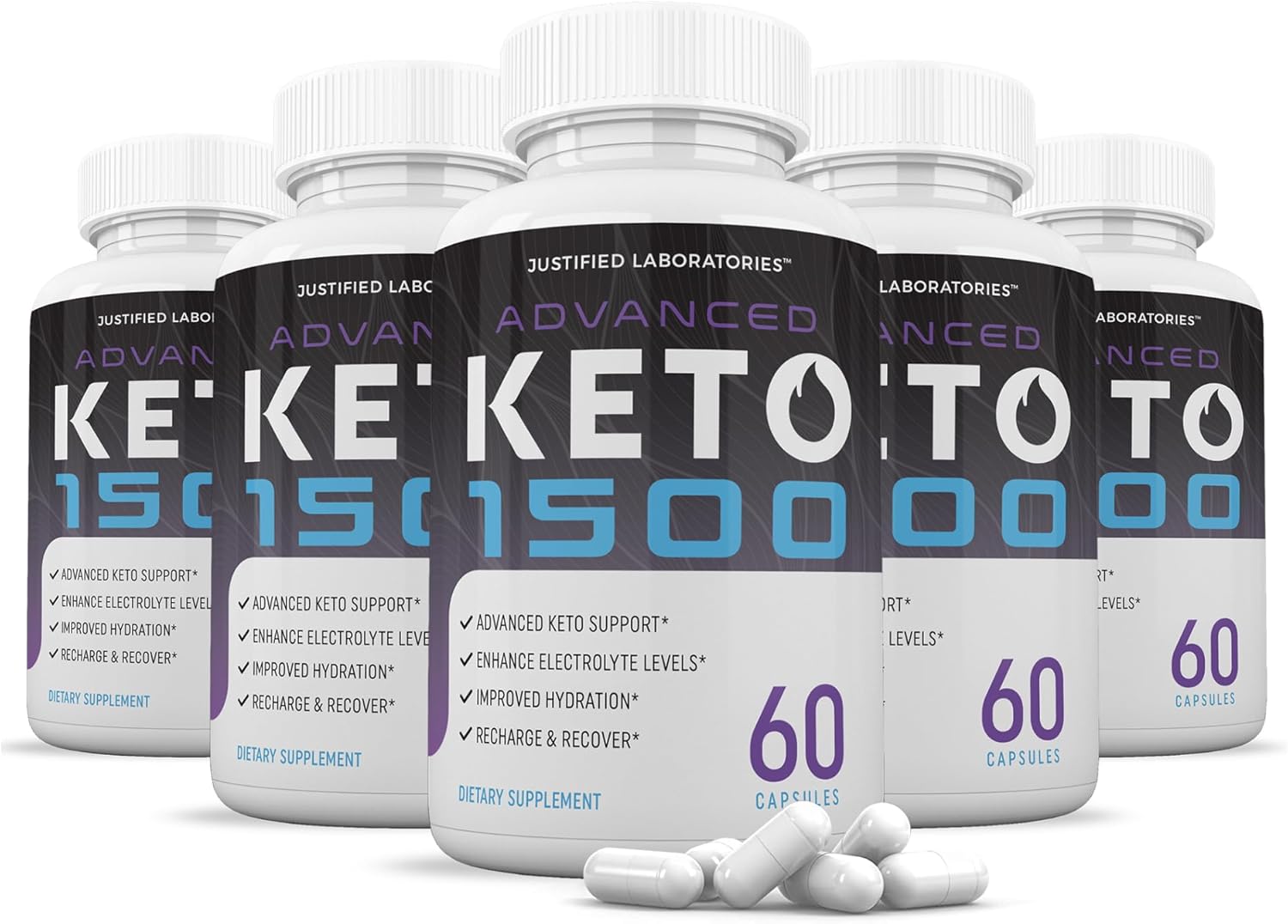 (10 Pack) Advanced Keto 1500 Keto Pills 1275MG New & Improved Formula Contains Apple Cider Vinegar Extra Virgin Olive Oil Powder Green Tea Leaf 600 Capsules