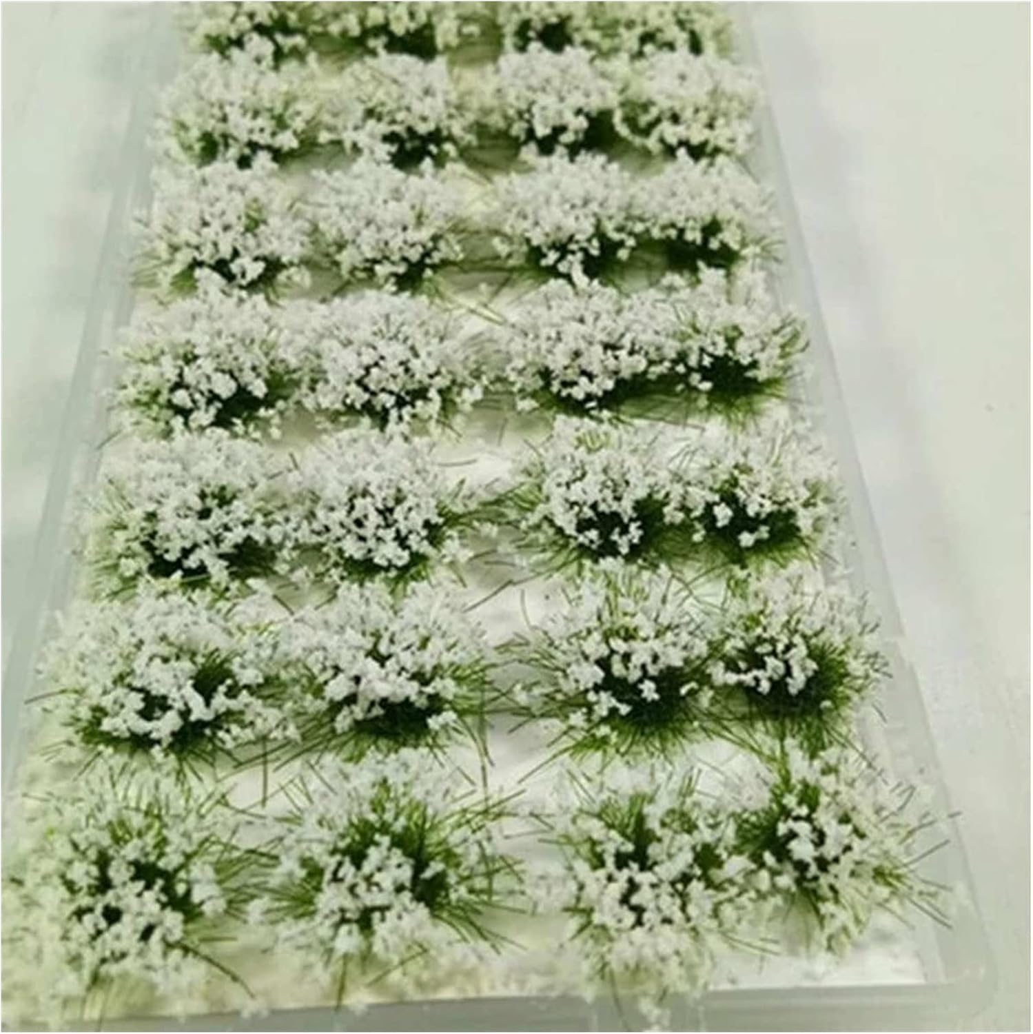 DIY Model Building Kits Artificial Grass Flower Petal Garden Lawn Micro Landscape Decor Accessories Sandbox Game(White)