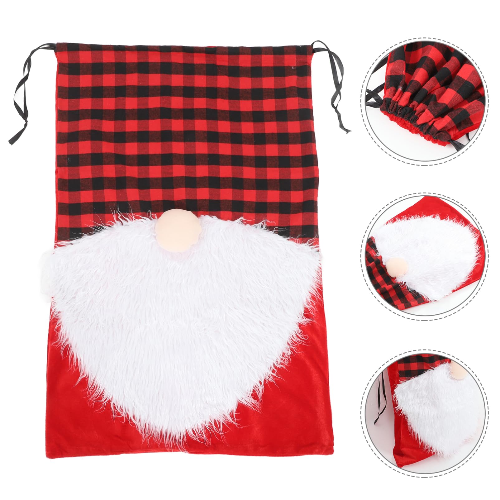 Amosfun 2 Pièces de Noël sachets bonbons noel sachet confiserie noel de de gnome grand pochette réutilisable de noël en tissu rouge