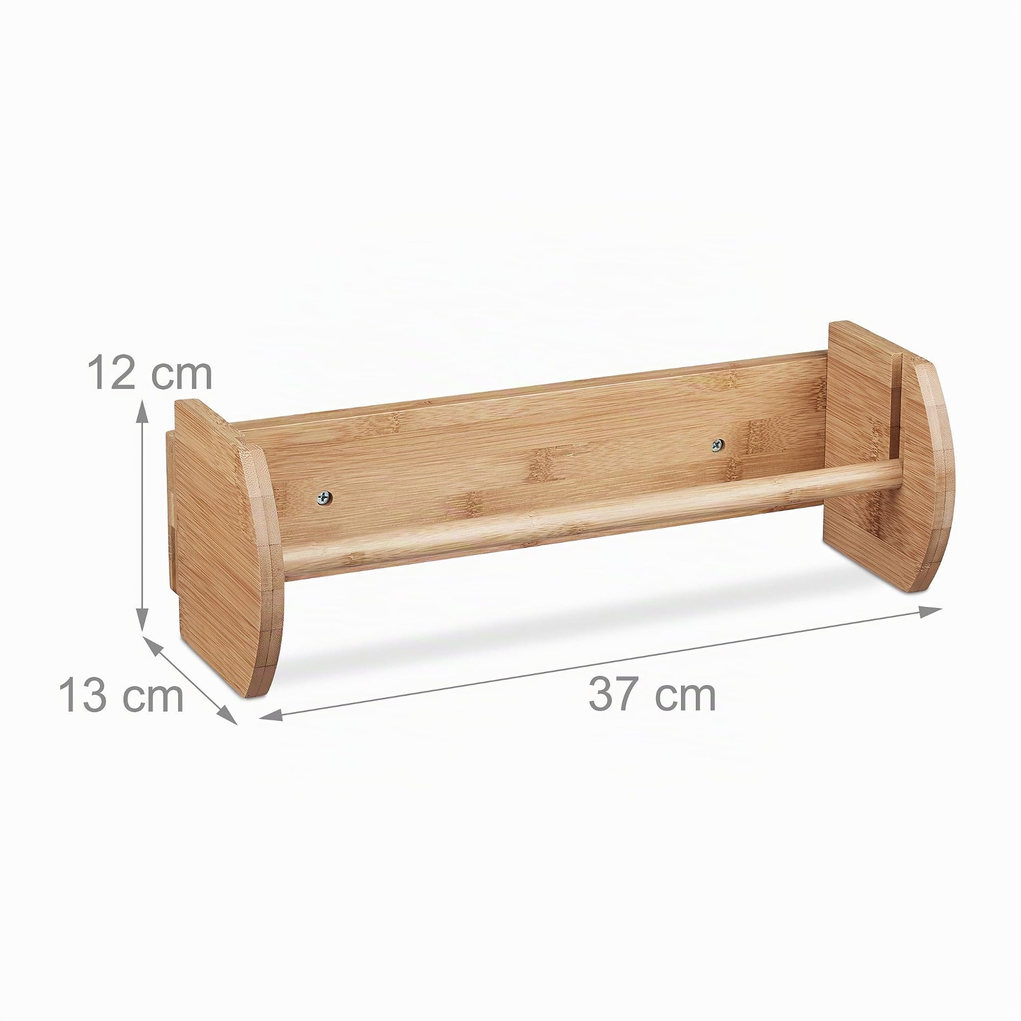 Relaxdays Portarotolo da Parete per la Cucina, in bambù, Supporto a Muro per Rotoli di Carta, Accessorio, Legno Naturale