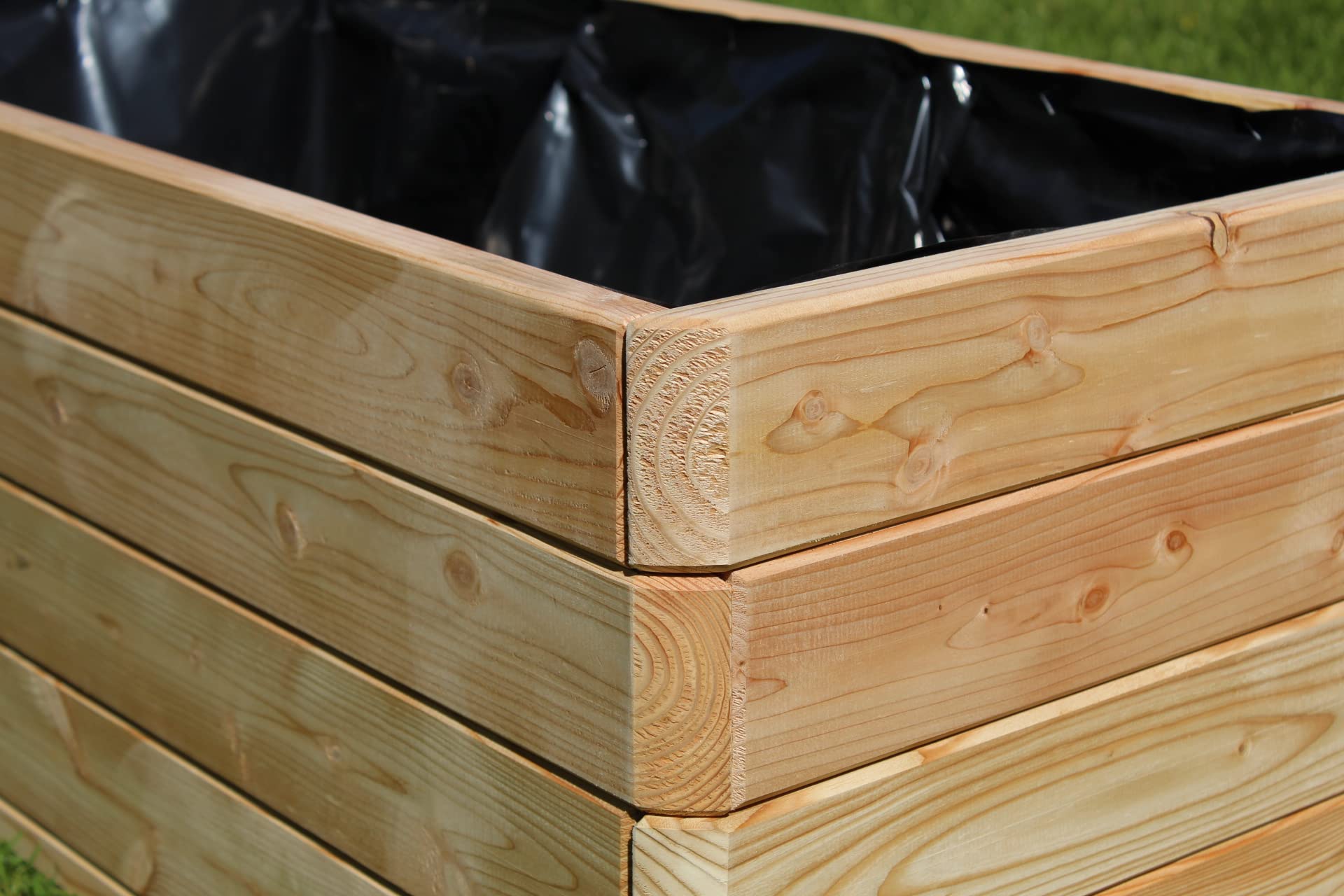 Gartenwelt Riegelsberger Massiver Pflanzkasten Mammut 100x50x39 cm aus Lärchenholz Natur Blumenkasten Blumentopf Pflanzkübel Kräutertopf Balkonkasten fertig montiert