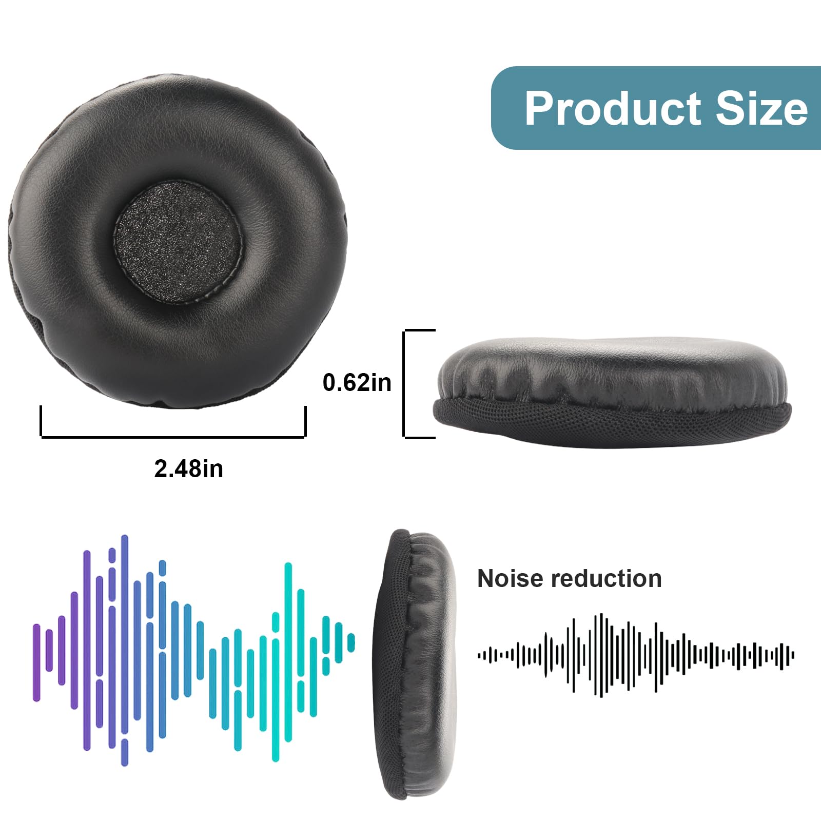 Coussinets De Rechange Pour Casque H390 H600 H609 - En Cuir PU Et éponge - Noir, 7 Cm - Confort Et Isolation