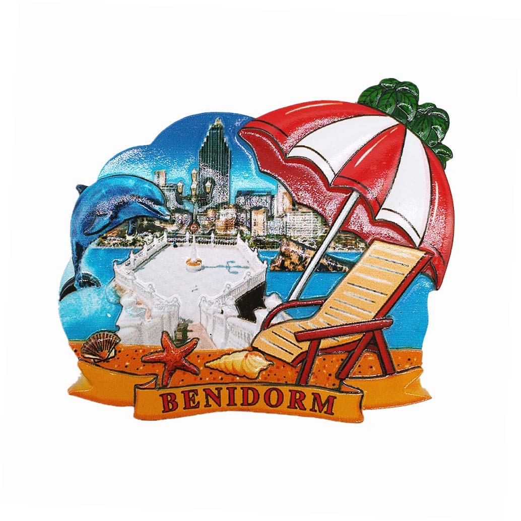 Muyu Magnet Benidorm Spain 3D Fridge Magnet Travel Souvenir Gift Home Kitchen Decoration Spain Refrigerator Magnetic Sticker Magnet Collection