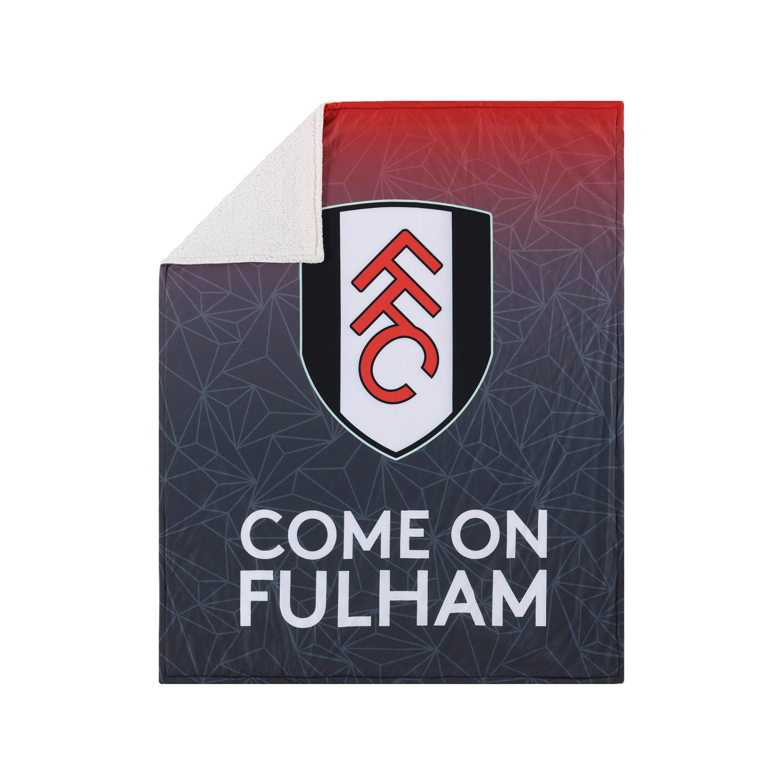 Foco Fulham Championship Football Fan Sherpa Plush Throw Blanket