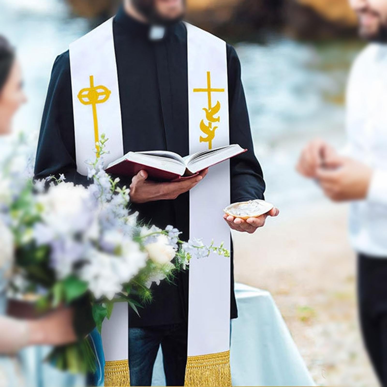 Snappsy Priest Stole for Men Women Embroidery Clergy Stole for Church Party Supplies|Clothing Shoes & Accessories | Uniforms & Work Clothing |Other Uniforms & Work Clothing|1 Priest Stole Set-picture-22