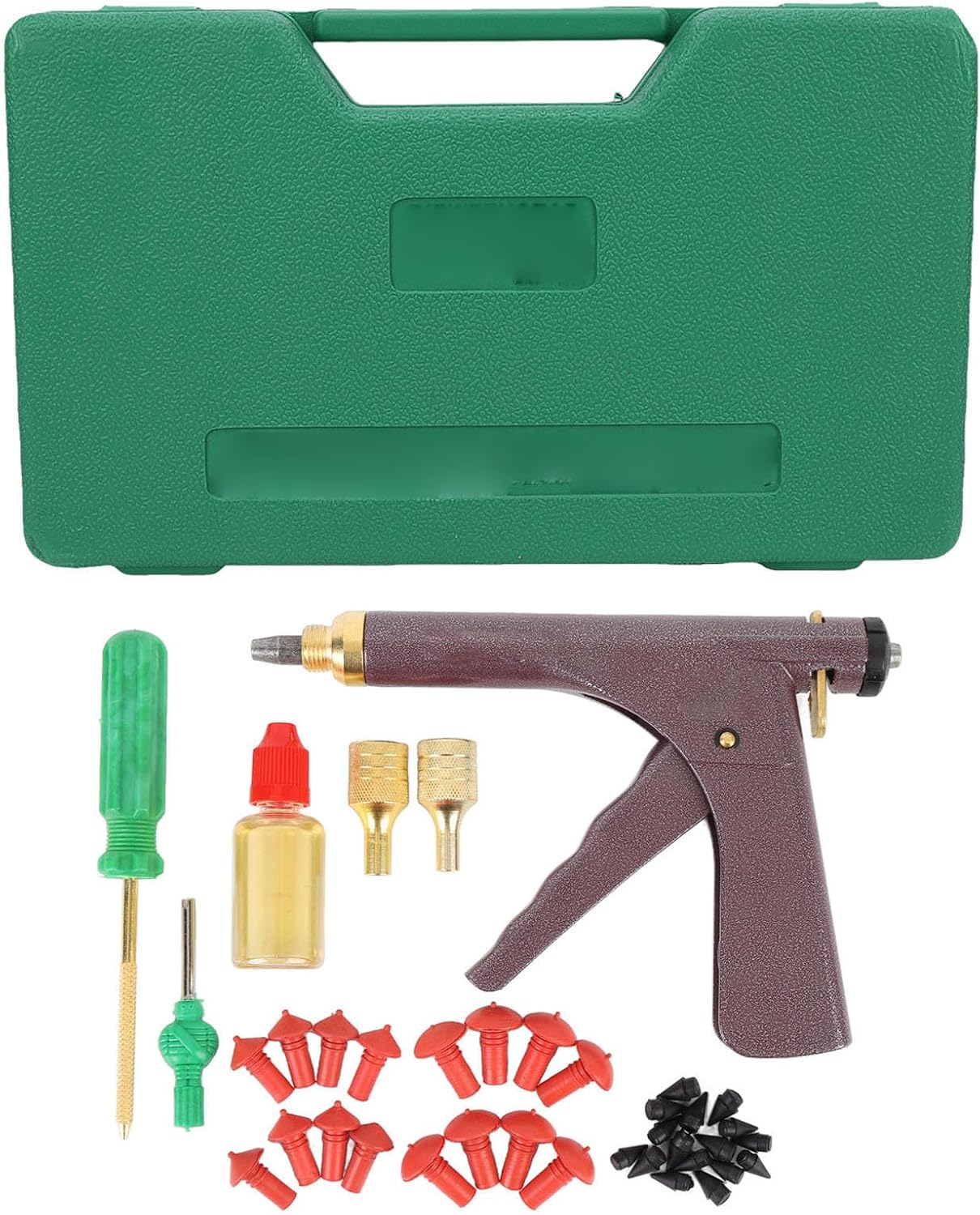 Luqeeg Tubeless Tire Puncture Repair Kit, Excellent Sealing Tire Repair Kit with Mushroom Plugs Prevents Air Leakage for Motorcycle Car Truck ATVs Etc