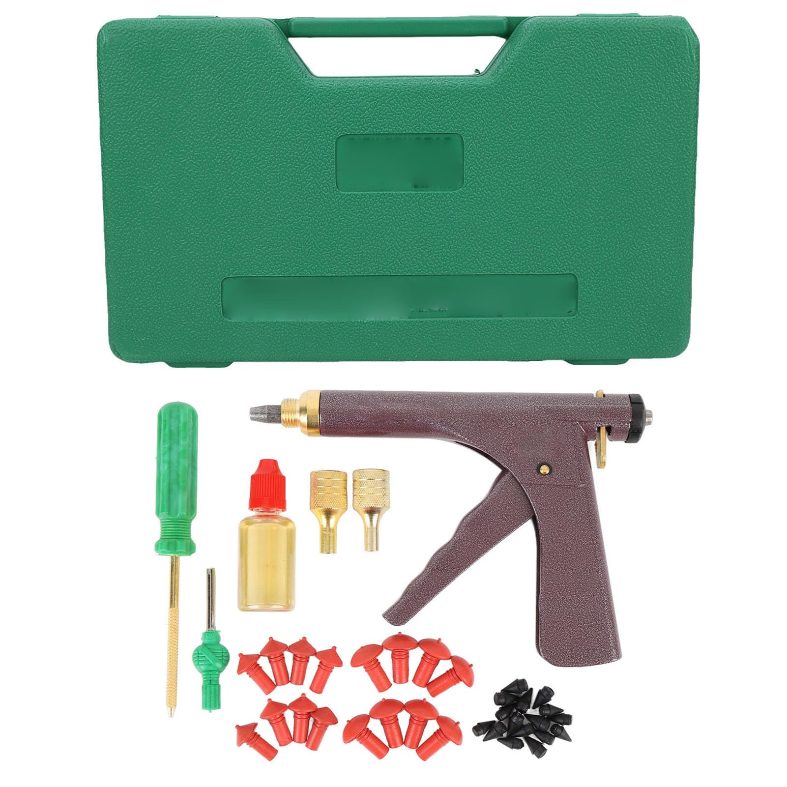 Yctze Kit di Riparazione Foratura Pneumatici Tubeless, Kit Tappo a Fungo dalle Prestazioni Stabili Eccellente Tenuta dei Pneumatici con Impugnatura a Grilletto, per Moto, Auto