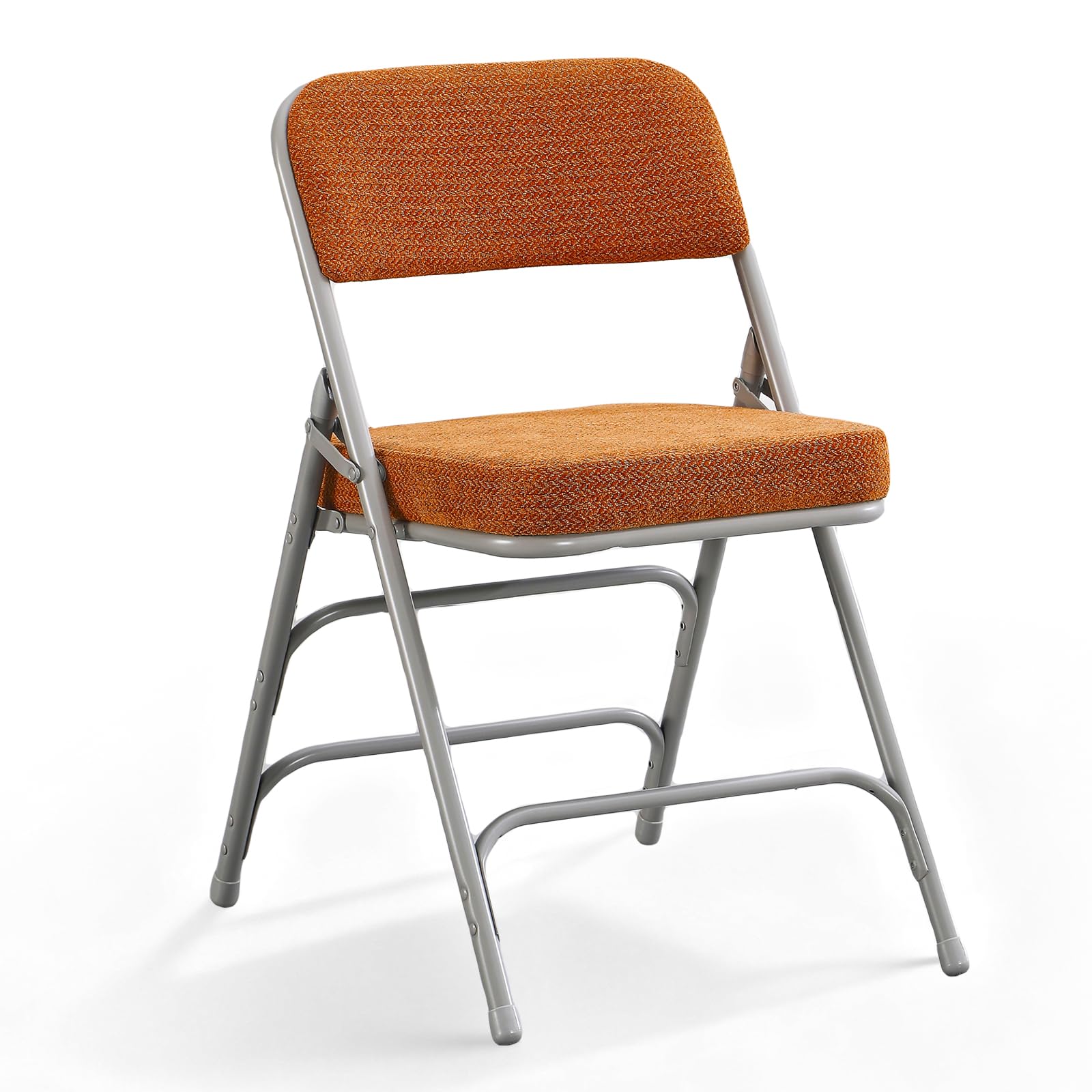 CHAIRABLE Folding Chairs with Thick Cushion Seat, Steel Frame, 1 Pack Tawny