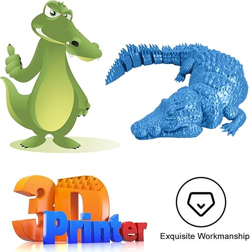 Miniatura 2 de Juguete de cocodrilo articulado impreso en 3D, juguetes impresos en 3D, figuras de acción de cocodrilo con forma vívida de cocodrilo y