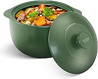 Vista 11 de MINH LONG - Horno Holandés de Porcelana de 2 Cuartos de Galón con Tapa – Libre de Plomo y Cadmio, Seguro para Horno hasta 482°F, Retención de Calor